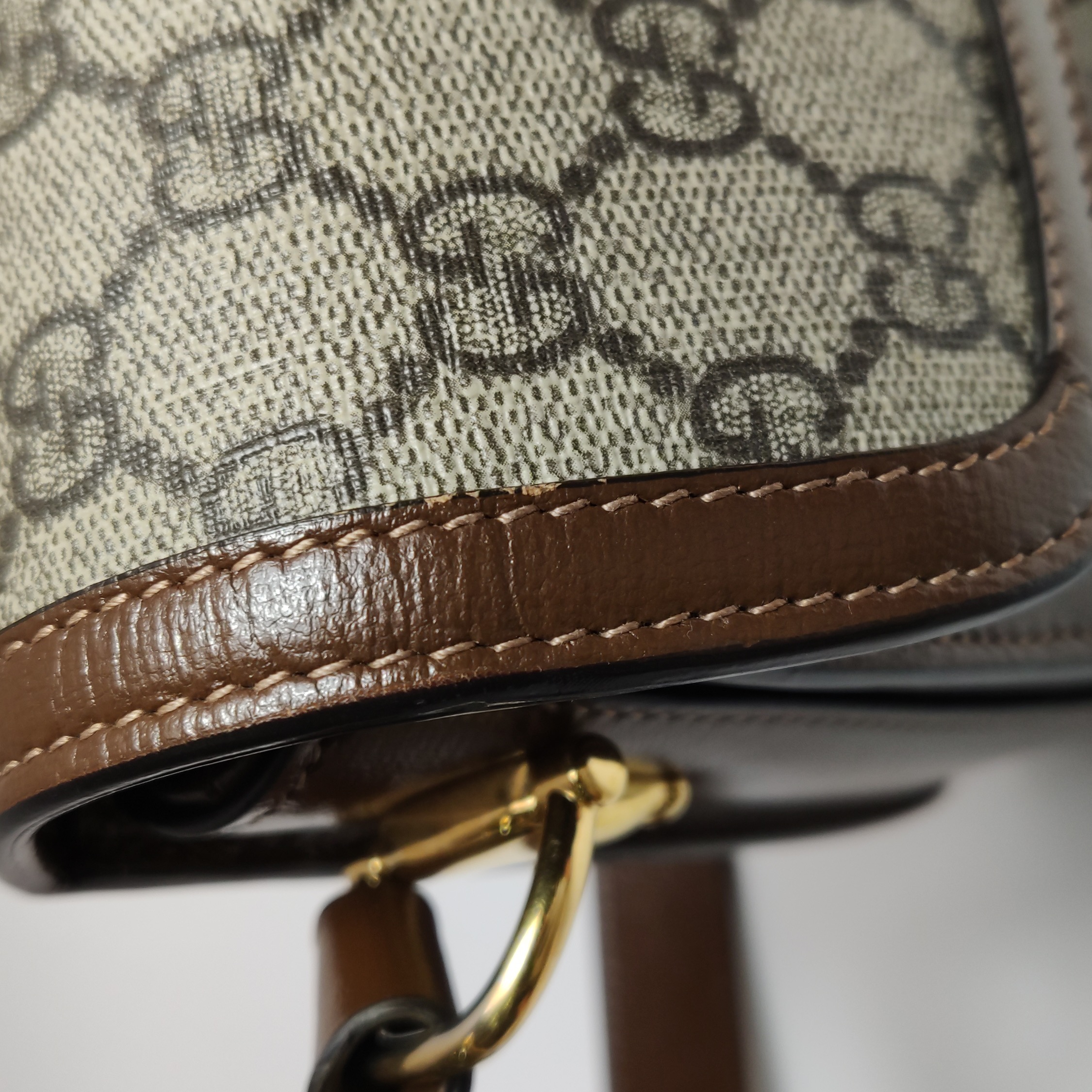 Gucci Horsebit 1955 Shoulder Bag GG Coated Canvas with Leather Small — photo 16 of 21