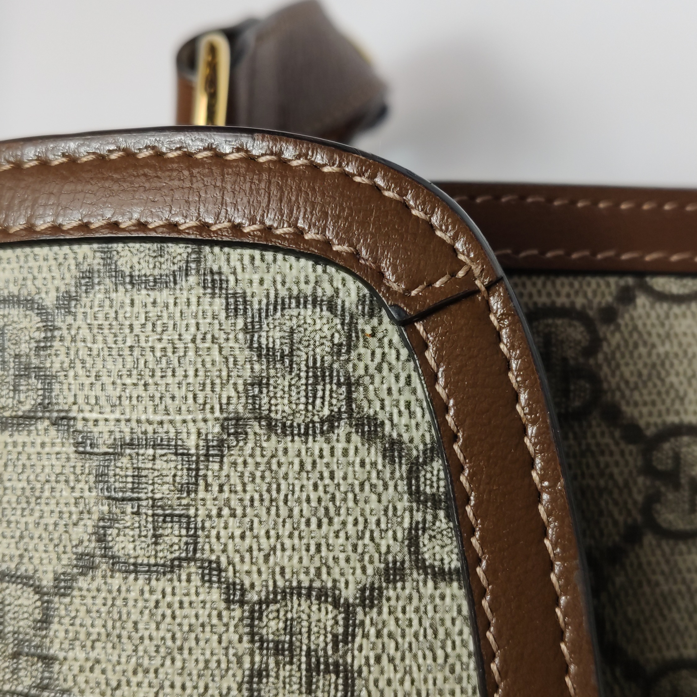 Gucci Horsebit 1955 Shoulder Bag GG Coated Canvas with Leather Small — photo 20 of 21