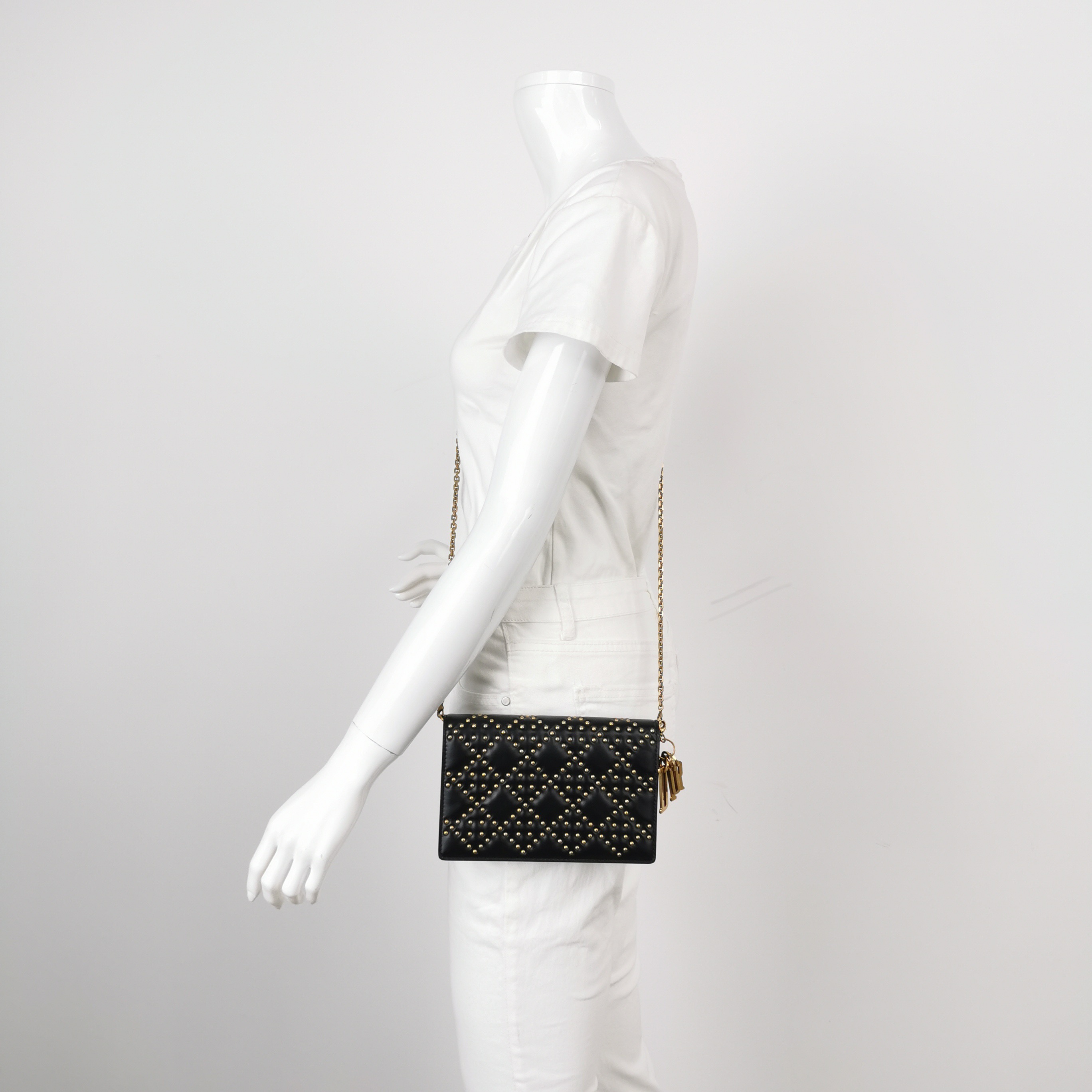 Christian Dior Supple Lady Dior Bag Cannage Studded Lambskin — alternate view