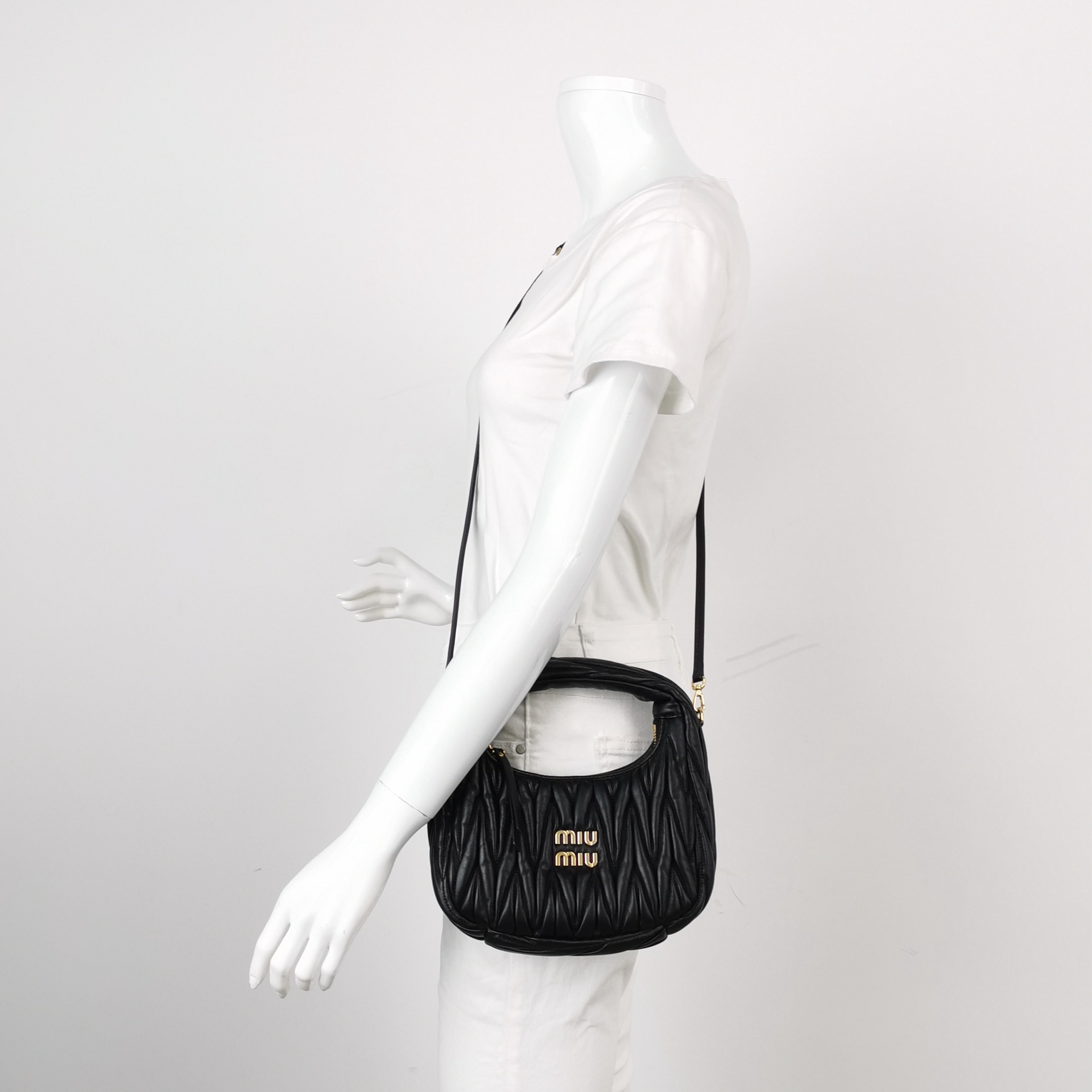 Miu Miu Wander Hobo Matelasse Leather Small — alternate view