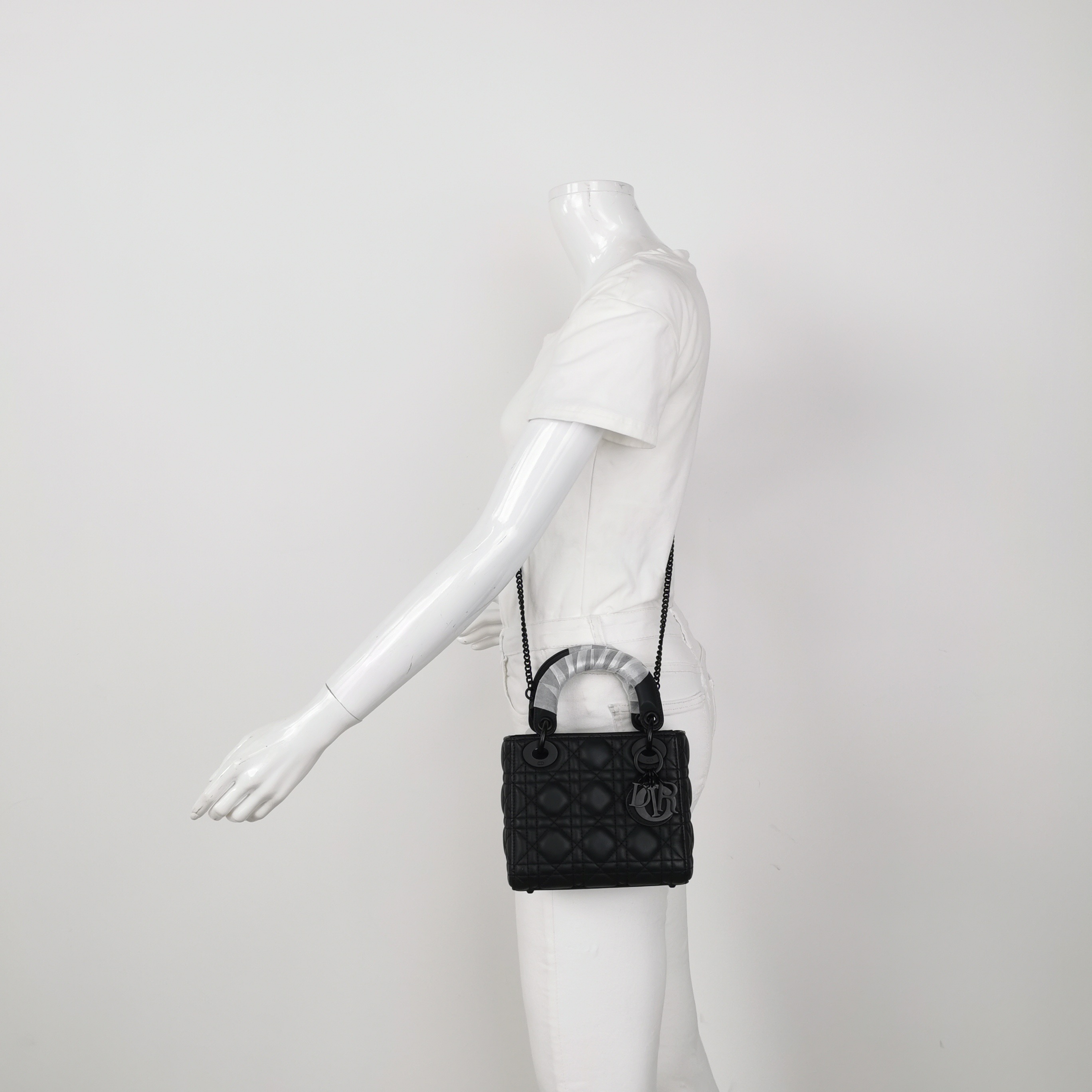 Dior Ultra Matte Lady Dior Chain Bag Cannage Quilt Calfskin Mini — alternate view