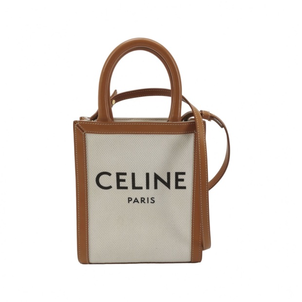 Celine Vertical Cabas Tote Canvas with Leather Mini — pre-owned, Vierlot