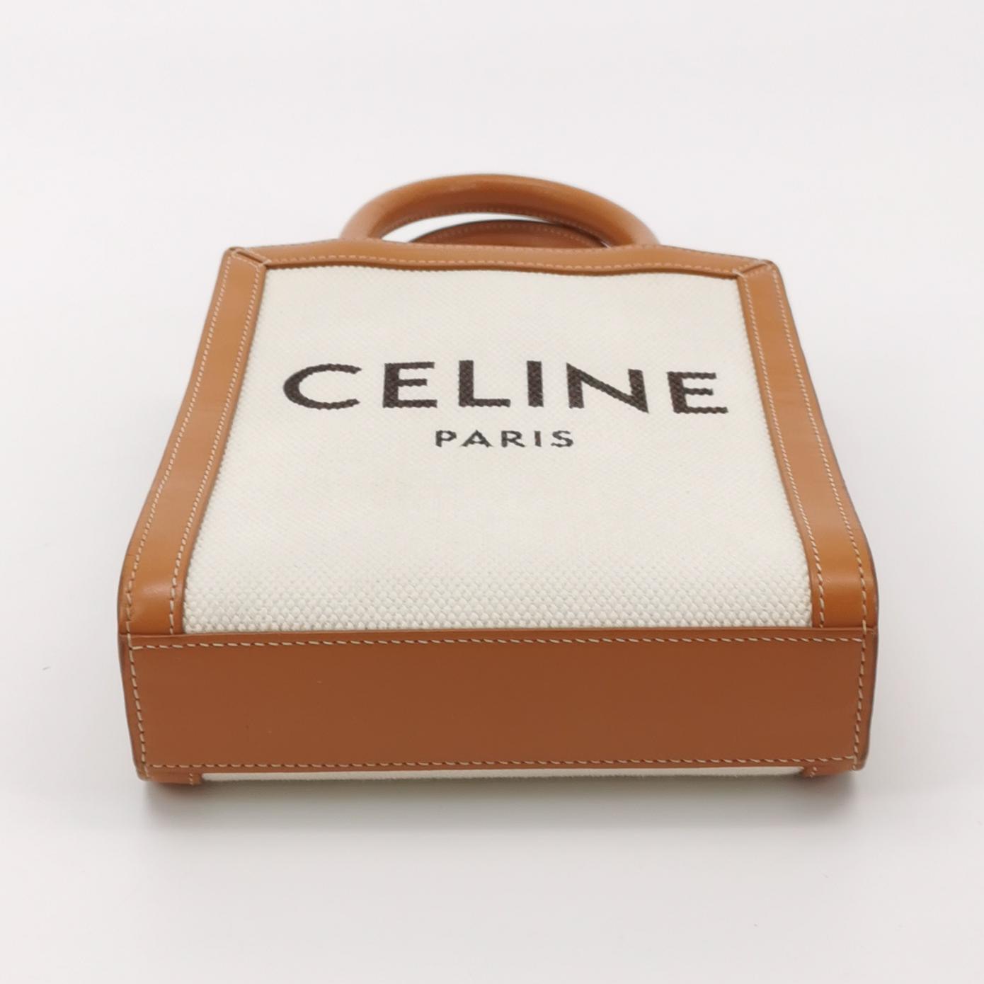 Celine Vertical Cabas Tote Canvas with Leather Mini — photo 6 of 15