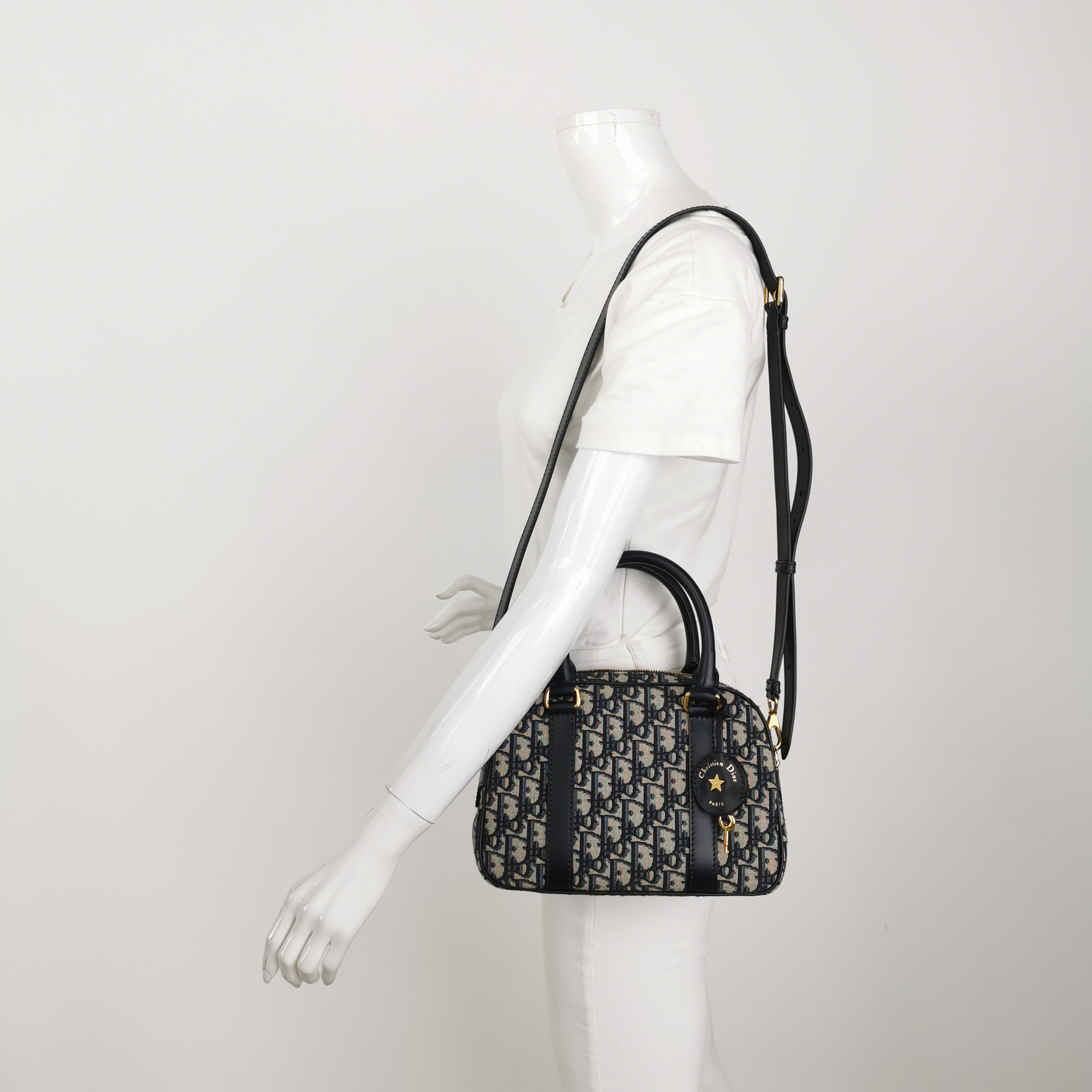 Christian Dior D-Vibe Bowling Bag Oblique Canvas Medium — alternate view