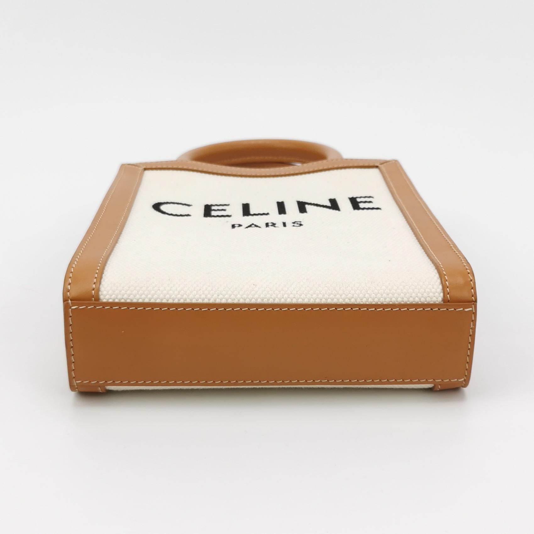 Celine Vertical Cabas Tote Canvas with Leather Mini — photo 6 of 14