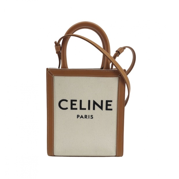 Celine Vertical Cabas Tote Canvas with Leather Mini — pre-owned, Vierlot