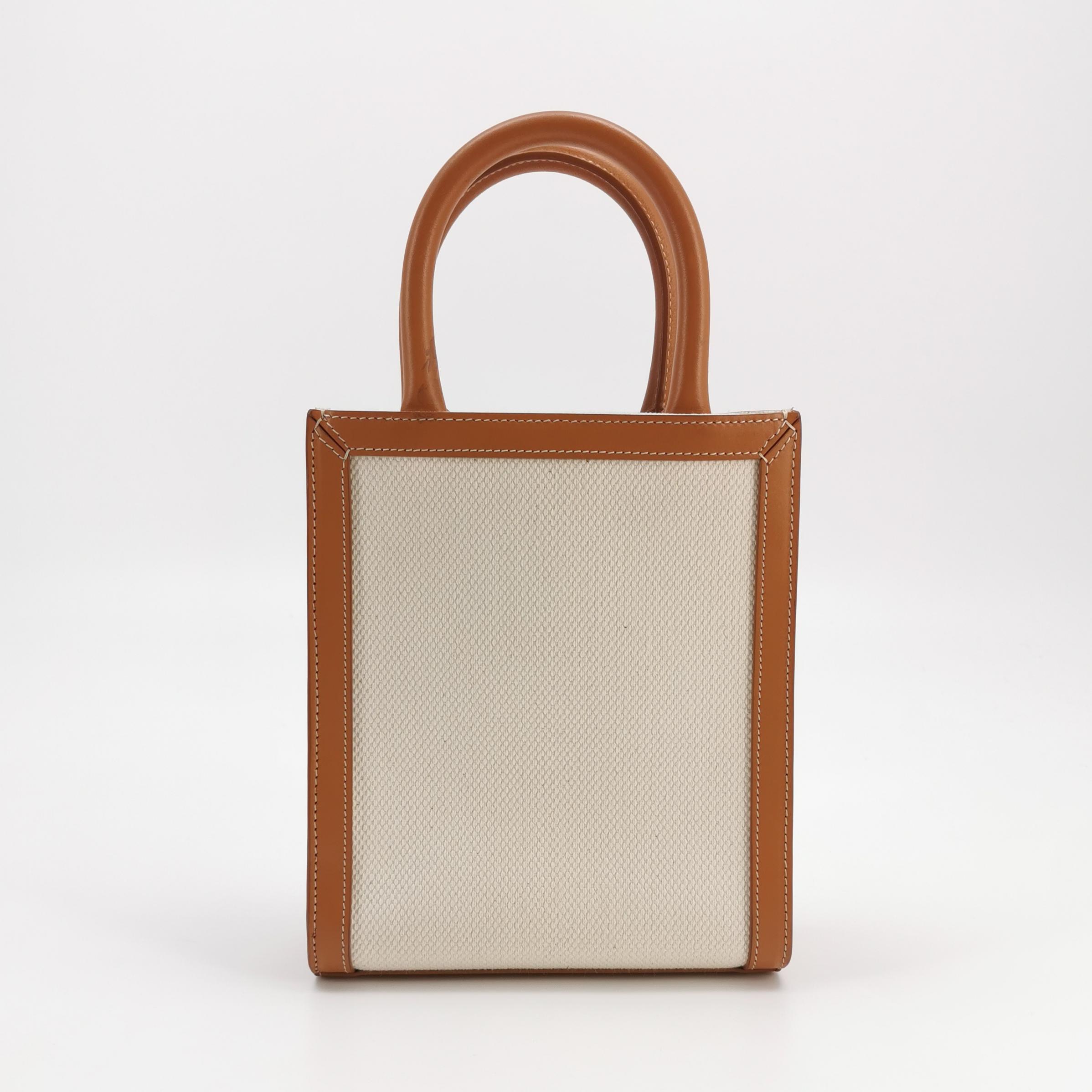 Celine Vertical Cabas Tote Canvas with Leather Mini — photo 3 of 12