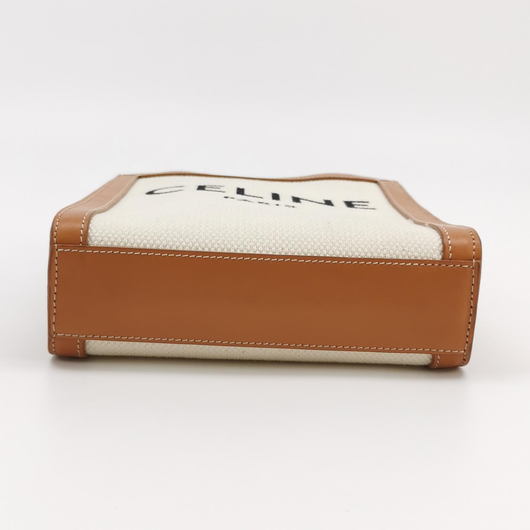 Celine Vertical Cabas Tote Canvas with Leather Mini — photo 6 of 12