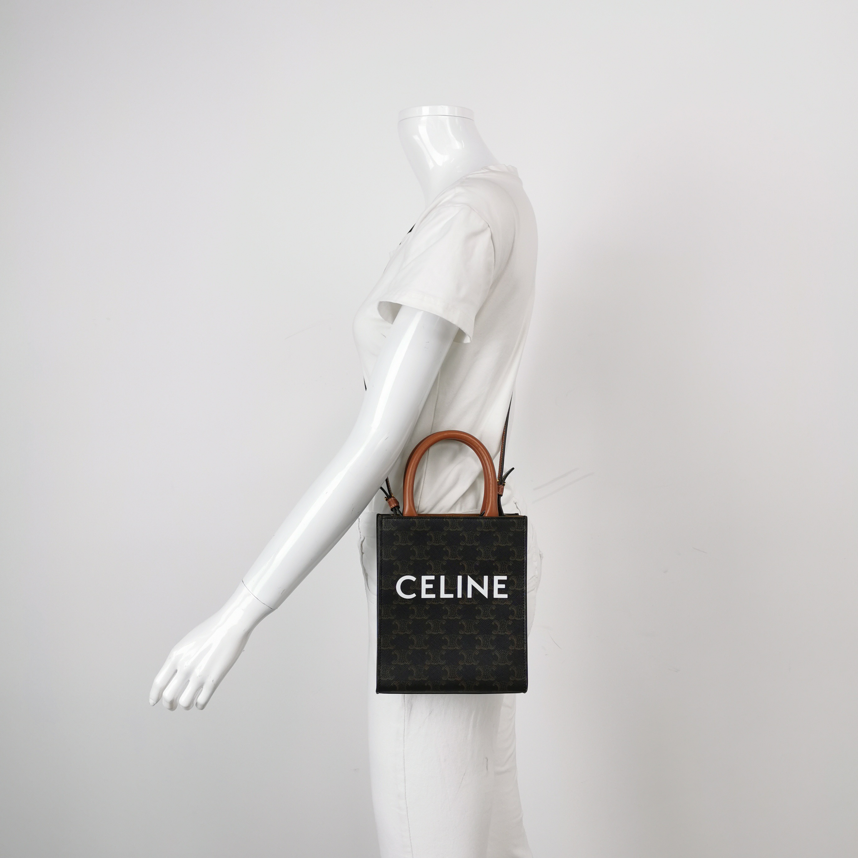 Celine Vertical Cabas Tote Triomphe Coated Canvas Mini — alternate view