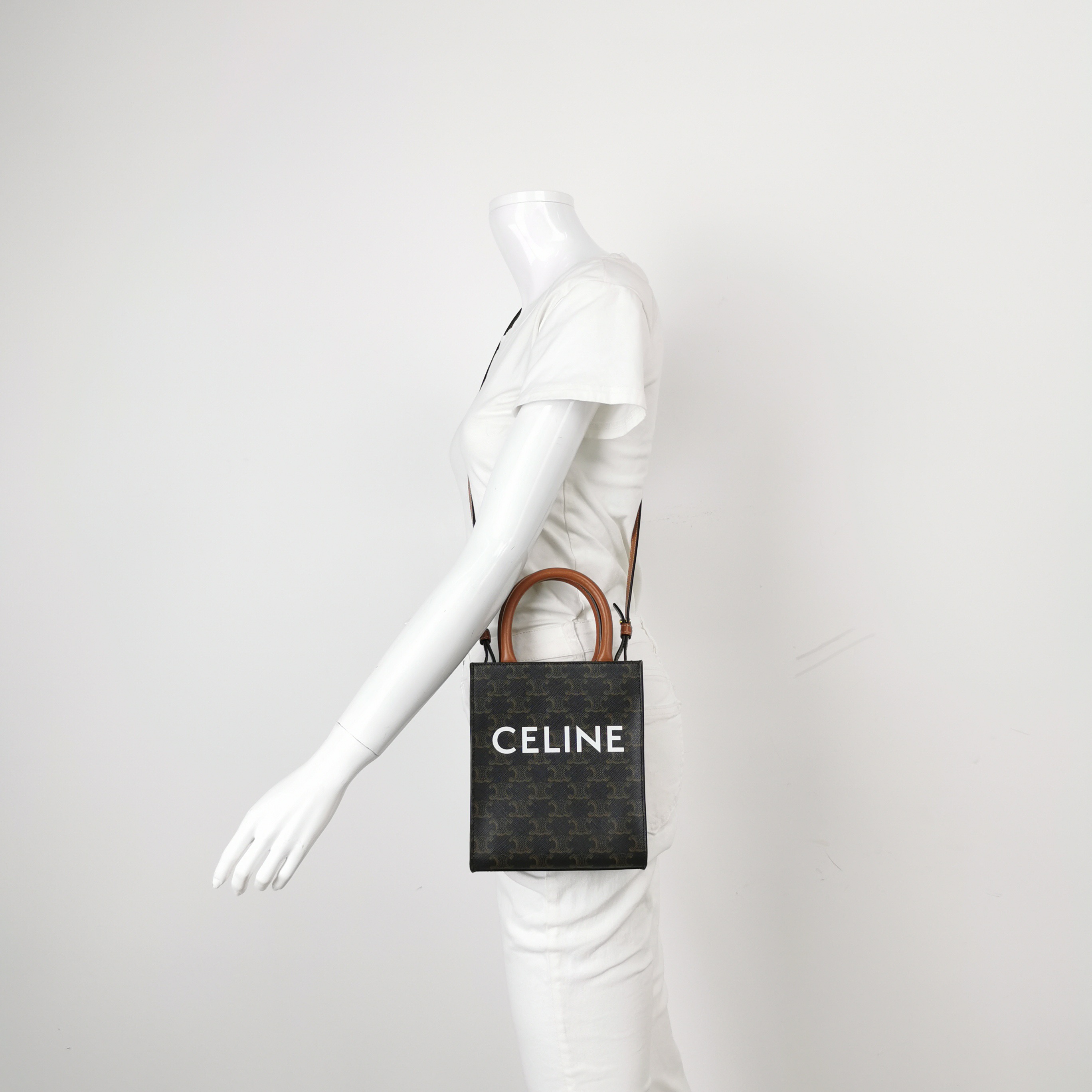 Celine Vertical Cabas Tote Triomphe Coated Canvas Mini — alternate view