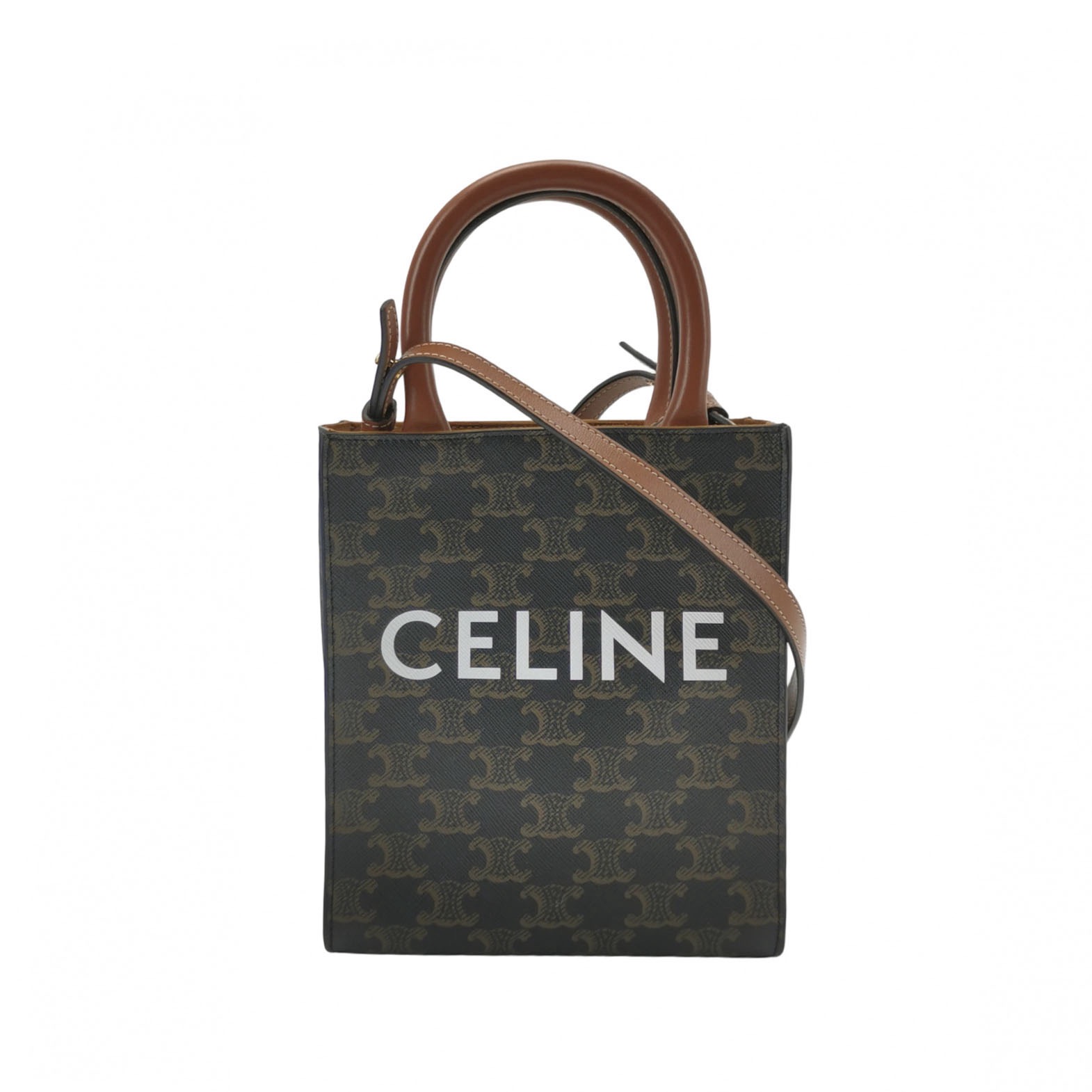 Celine Vertical Cabas Tote Triomphe Coated Canvas Mini — photo 1 of 16