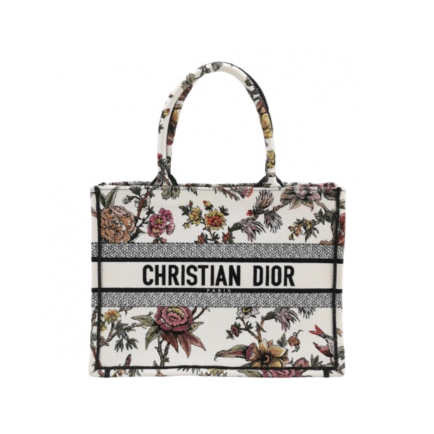 Christian Dior Book Tote Embroidered Canvas Medium — pre-owned, Vierlot
