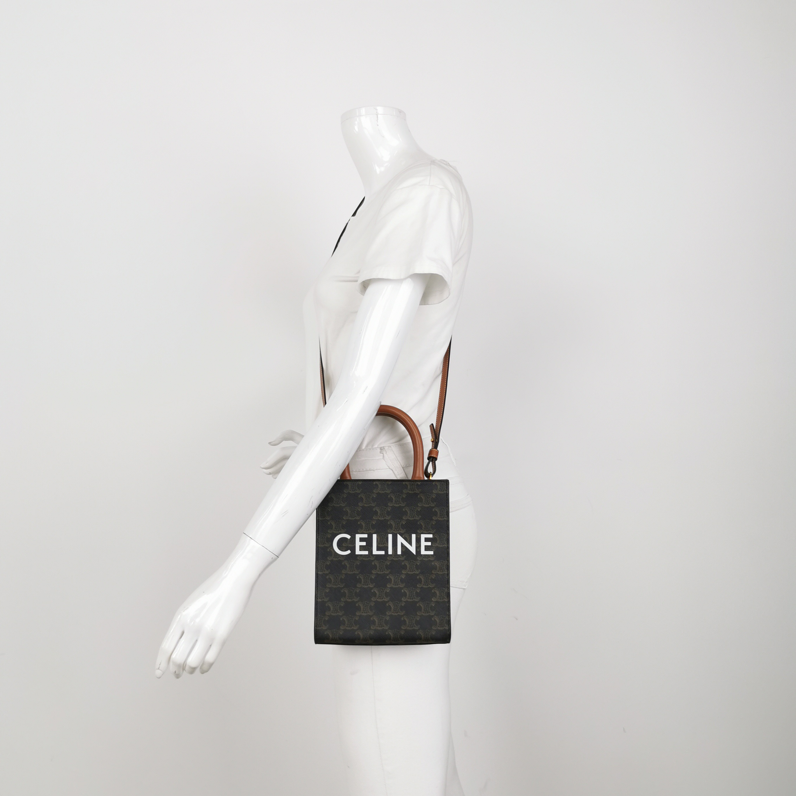 Celine Vertical Cabas Tote Triomphe Coated Canvas Mini — alternate view