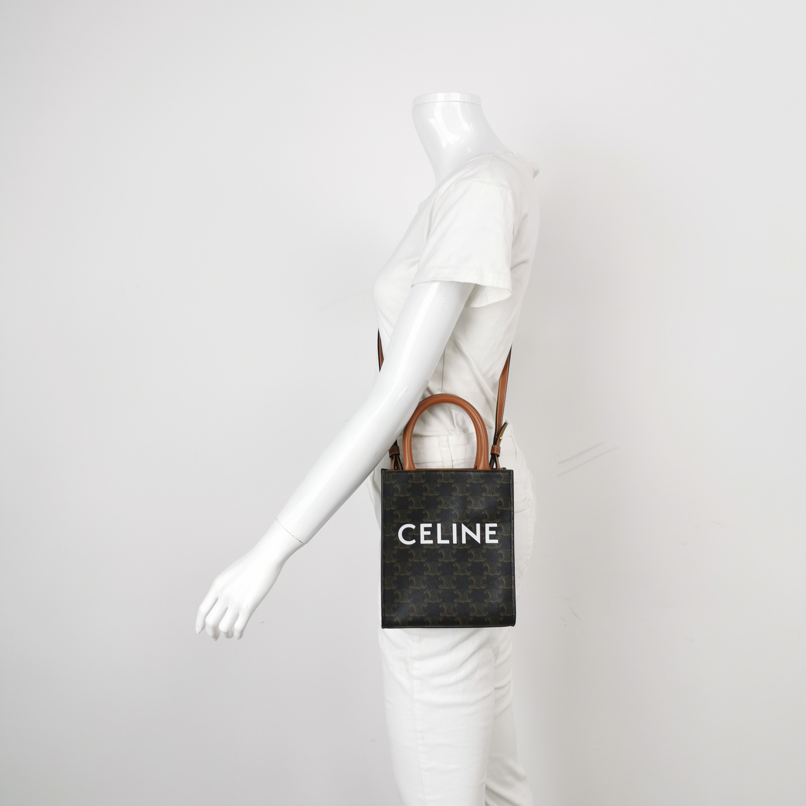 Celine Vertical Cabas Tote Triomphe Coated Canvas Mini — alternate view