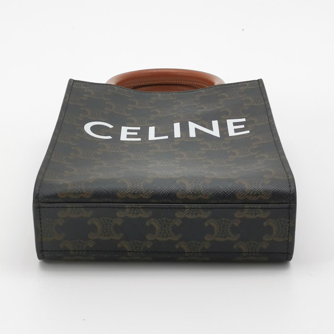 Celine Vertical Cabas Tote Triomphe Coated Canvas Mini — photo 6 of 11