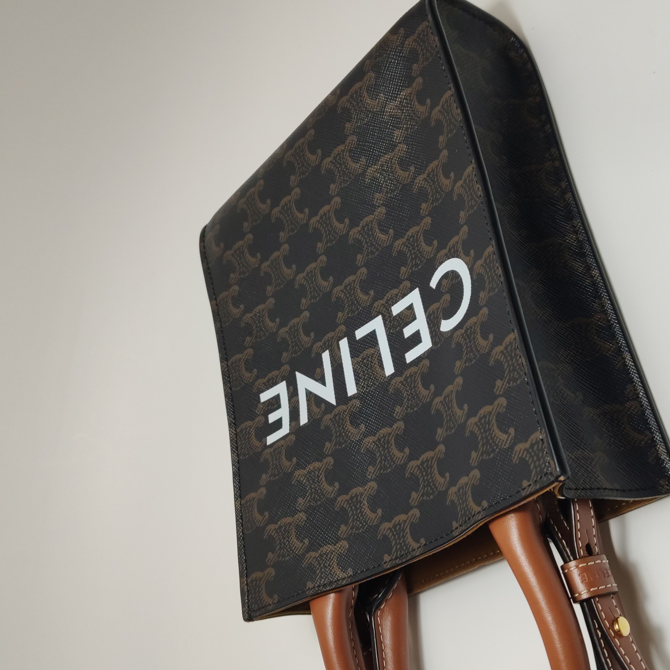 Celine Vertical Cabas Tote Triomphe Coated Canvas Mini — photo 11 of 11