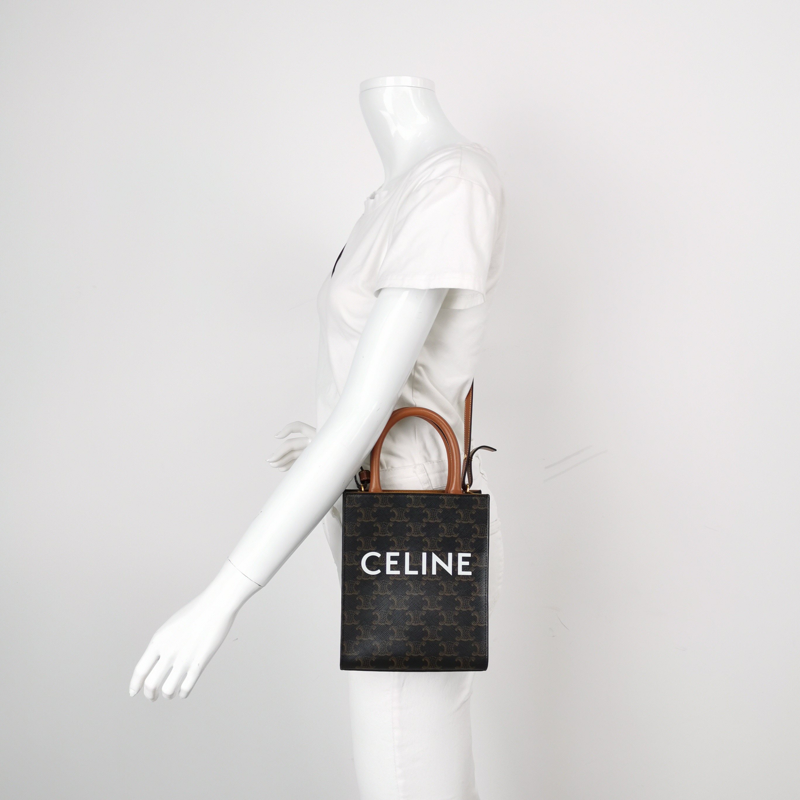 Celine Vertical Cabas Tote Triomphe Coated Canvas Mini — alternate view