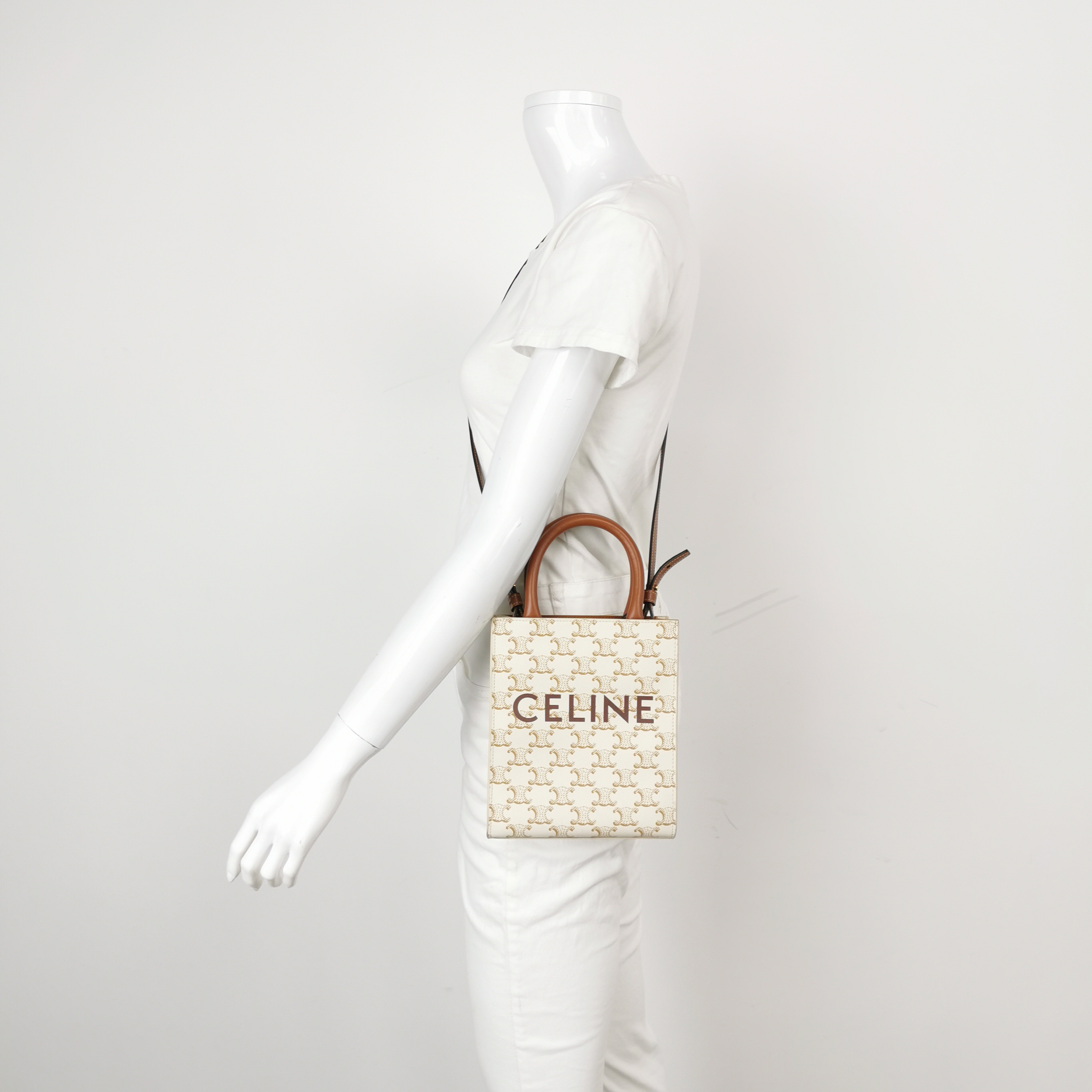 Celine Vertical Cabas Tote Triomphe Coated Canvas Mini — alternate view