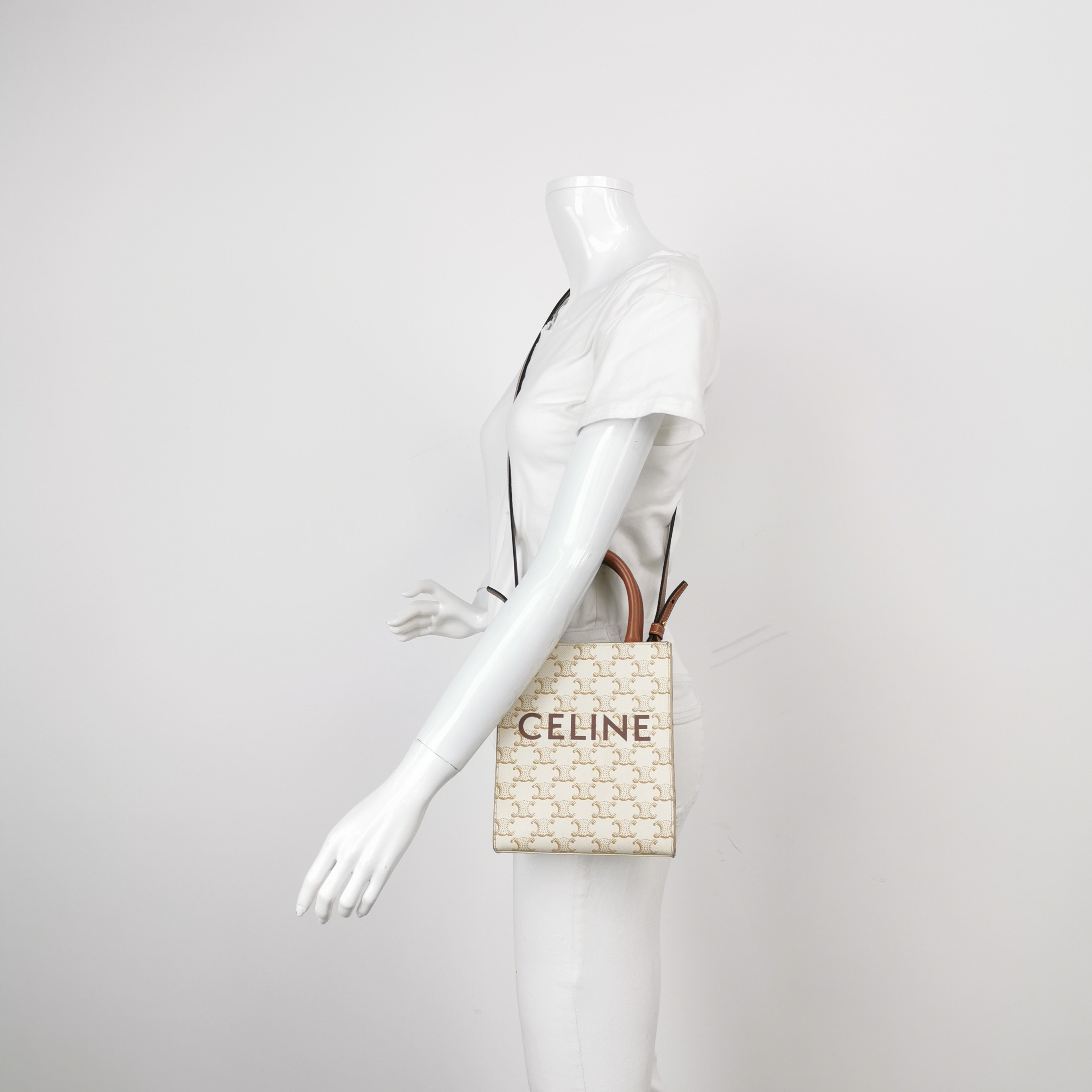 Celine Vertical Cabas Tote Triomphe Coated Canvas Mini — alternate view