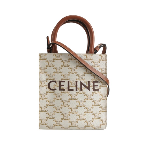 Celine Vertical Cabas Tote Triomphe Coated Canvas Mini — pre-owned, Vierlot