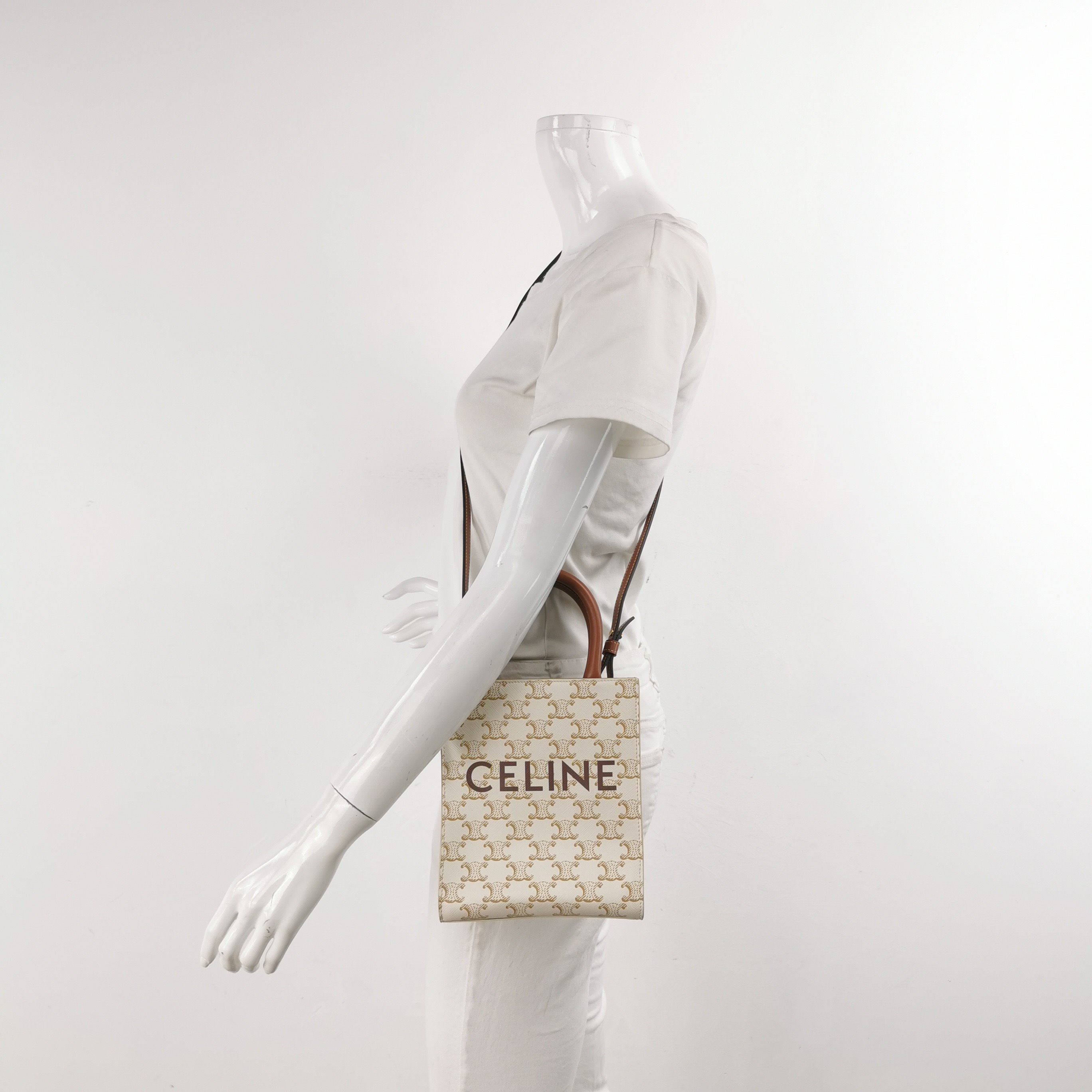 Celine Vertical Cabas Tote Triomphe Coated Canvas Mini — alternate view