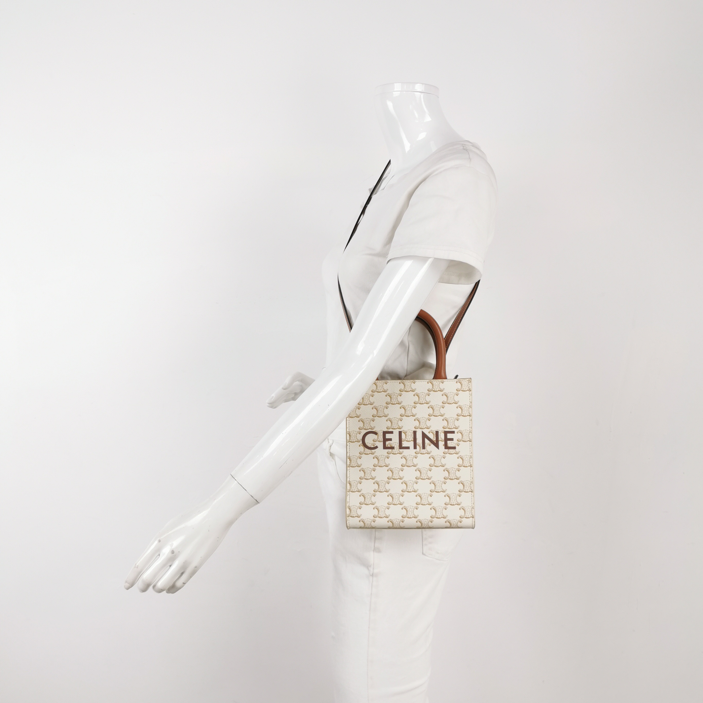 Celine Vertical Cabas Tote Triomphe Coated Canvas Mini — alternate view