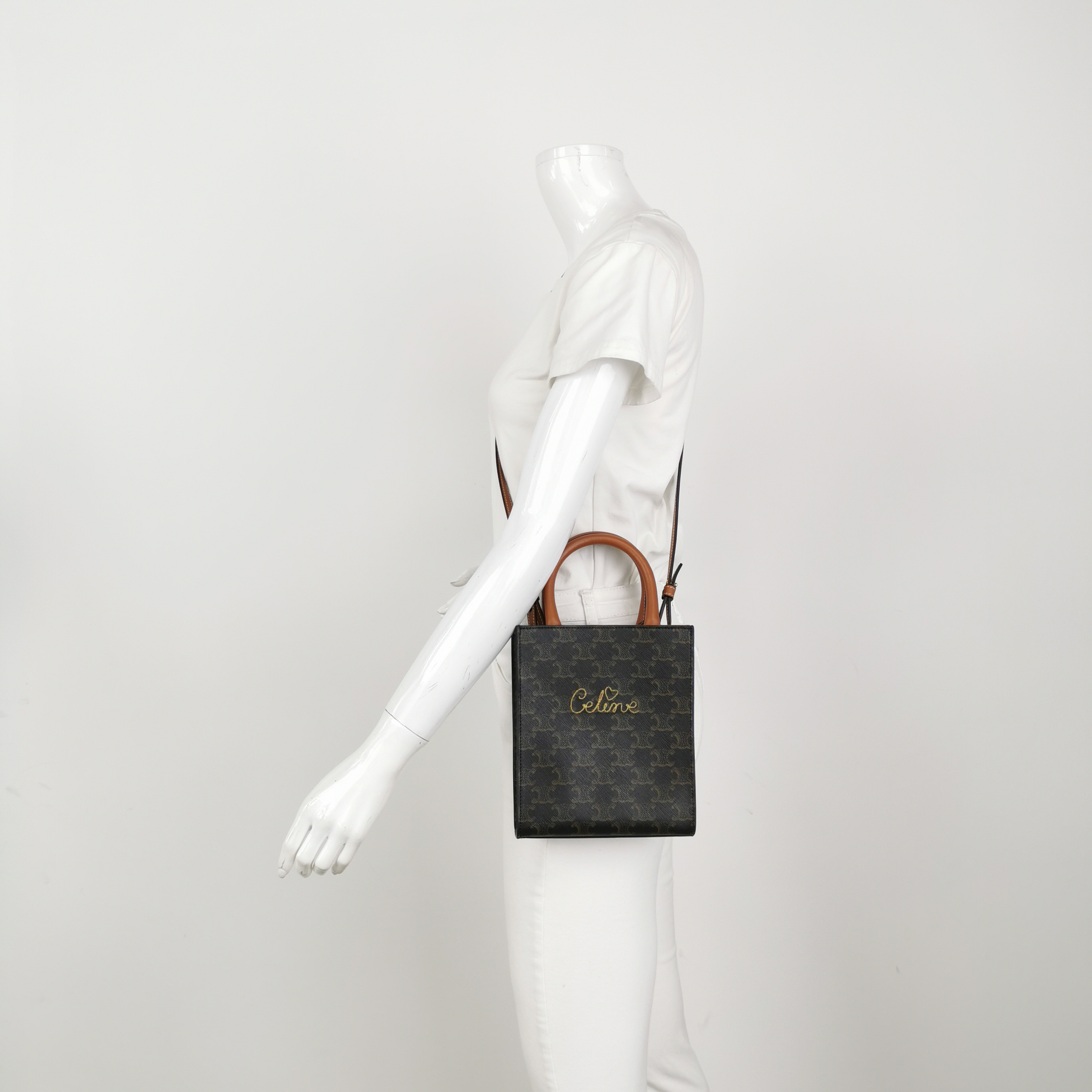 Celine Vertical Cabas Tote Triomphe Coated Canvas Mini — alternate view