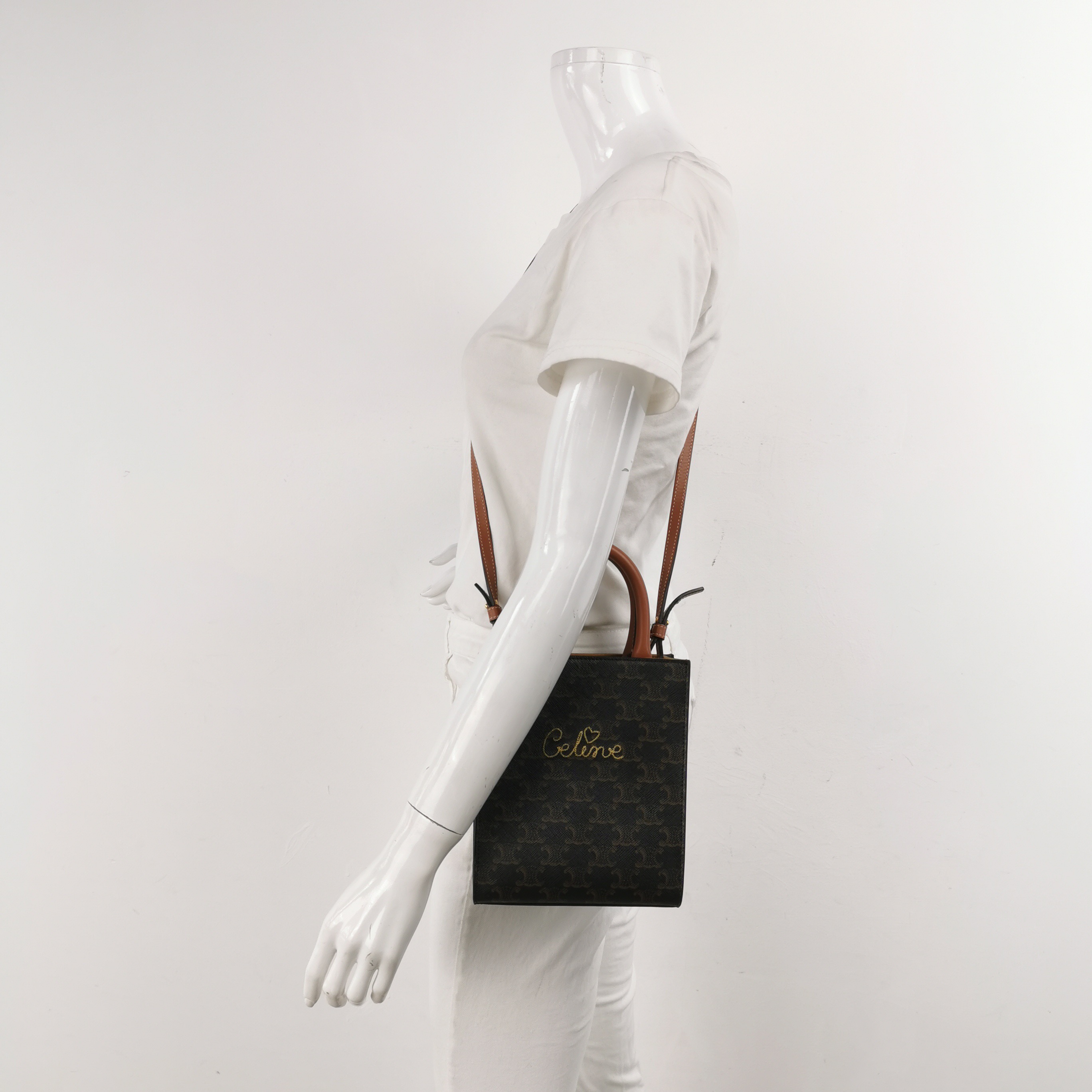 Celine Vertical Cabas Tote Triomphe Coated Canvas Mini — alternate view