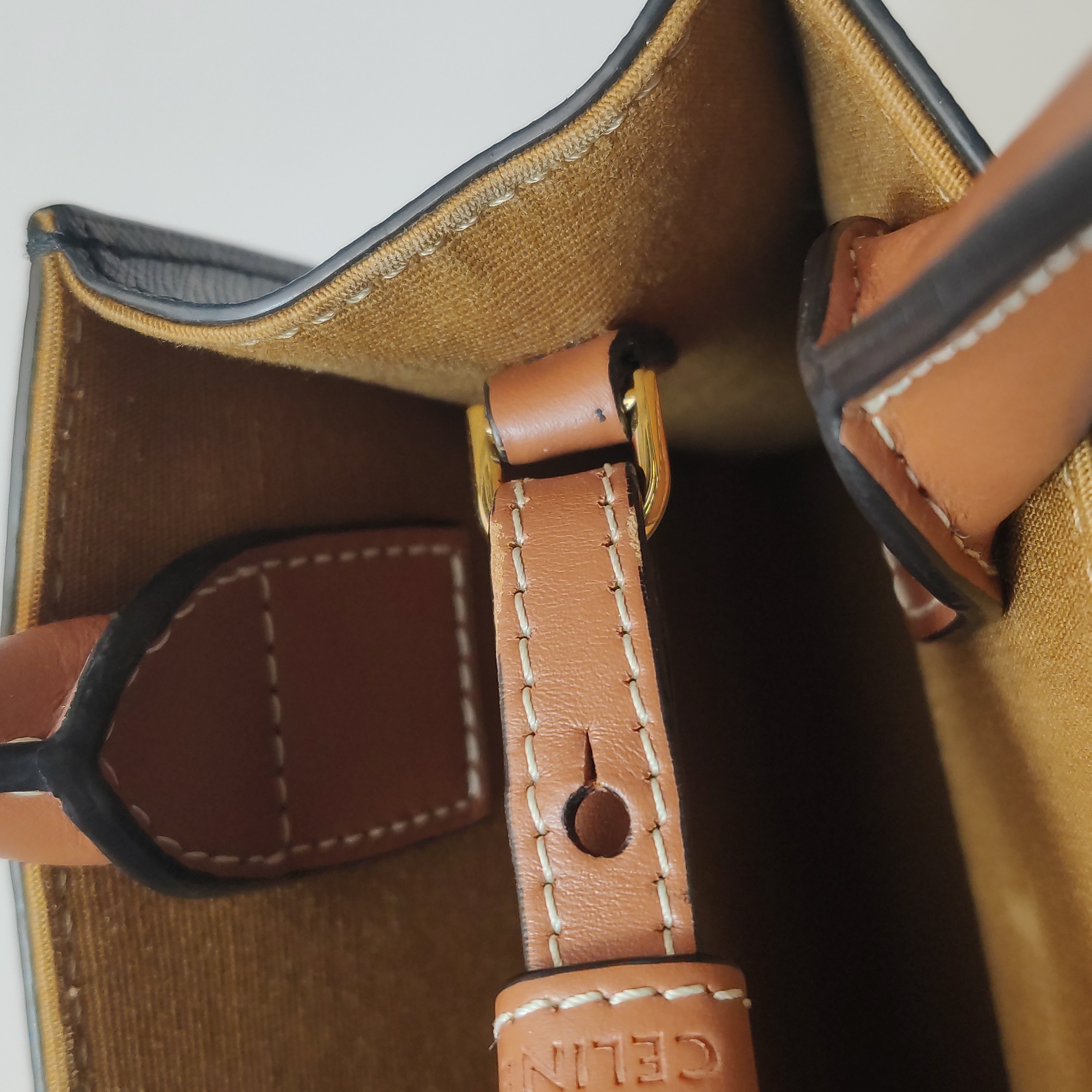 Celine Vertical Cabas Tote Triomphe Coated Canvas Mini — photo 9 of 12