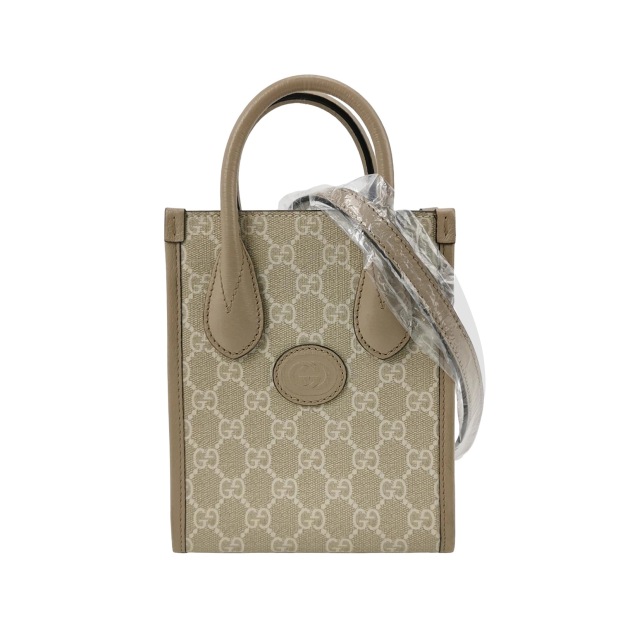 Gucci Interlocking G Patch Tote GG Coated Canvas Mini — pre-owned, Vierlot