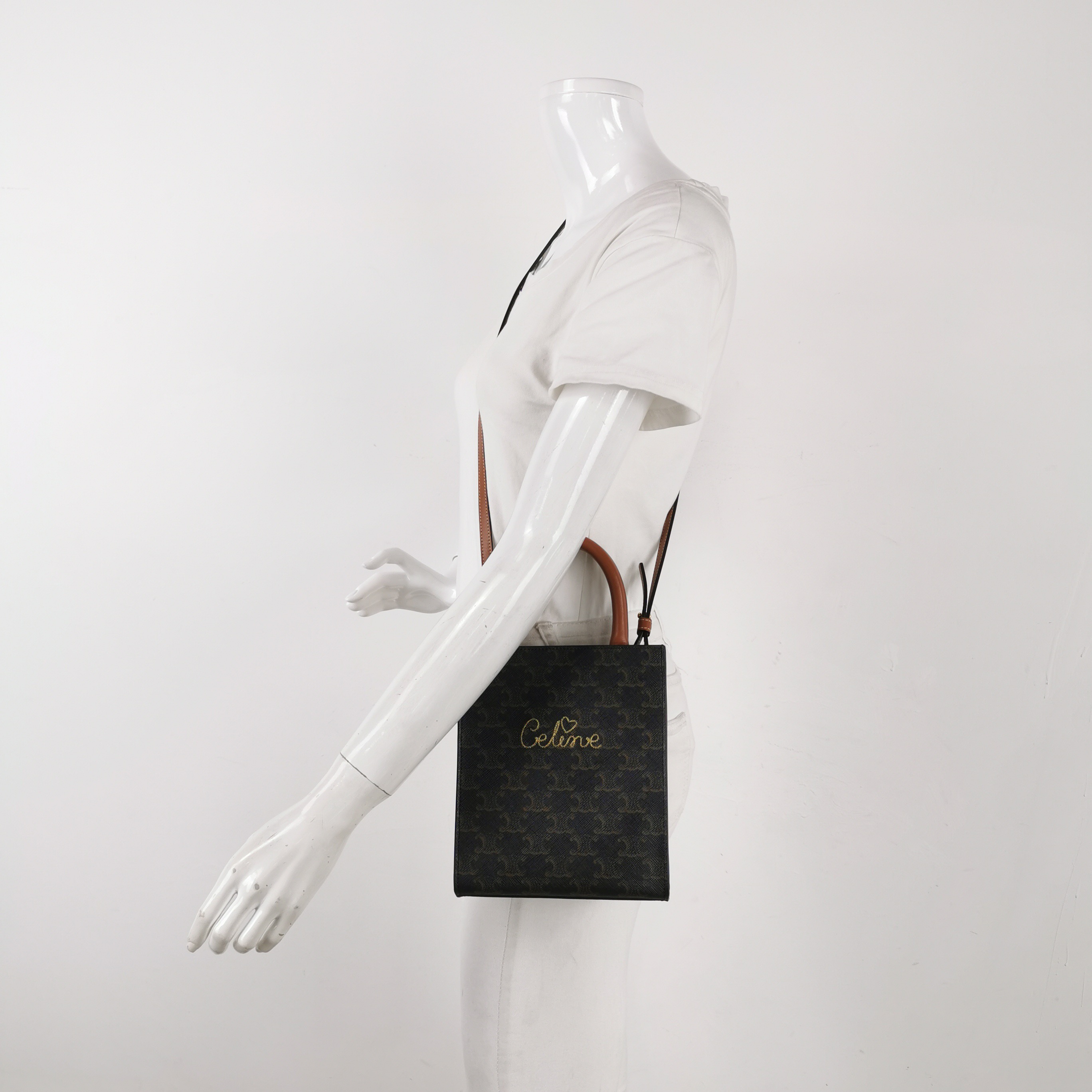 Celine Vertical Cabas Tote Triomphe Coated Canvas Mini — alternate view