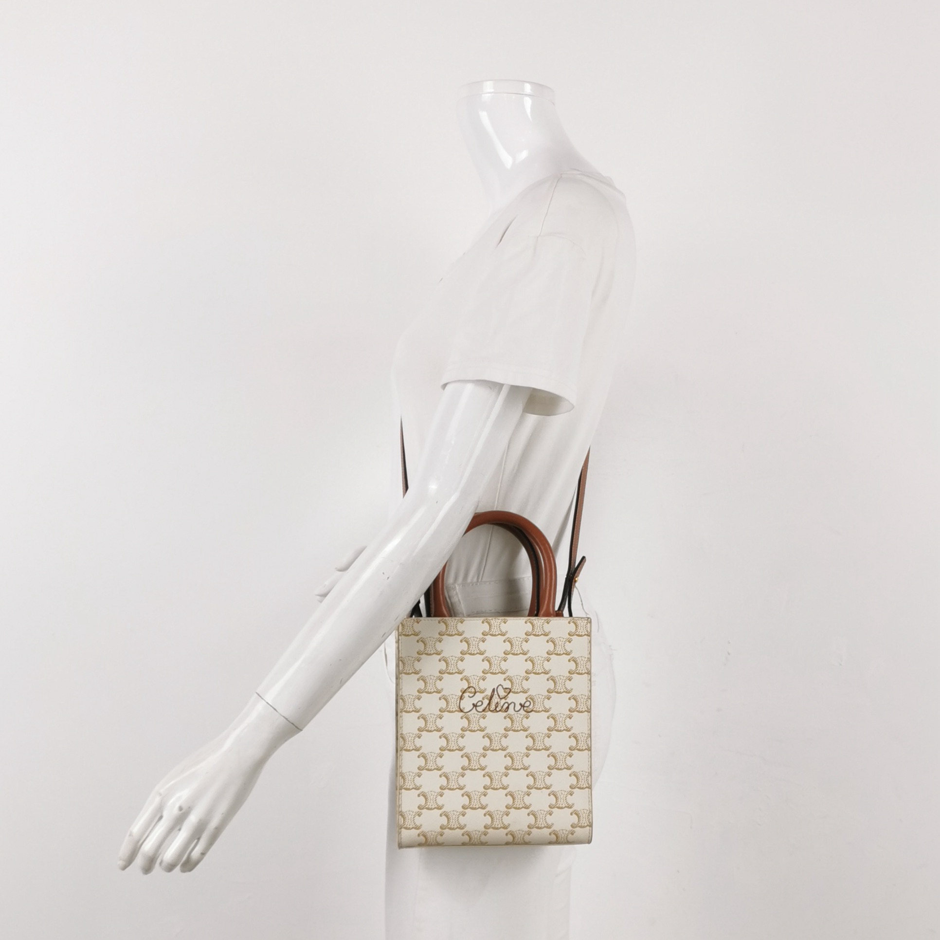 Celine Vertical Cabas Tote Triomphe Coated Canvas Mini — alternate view