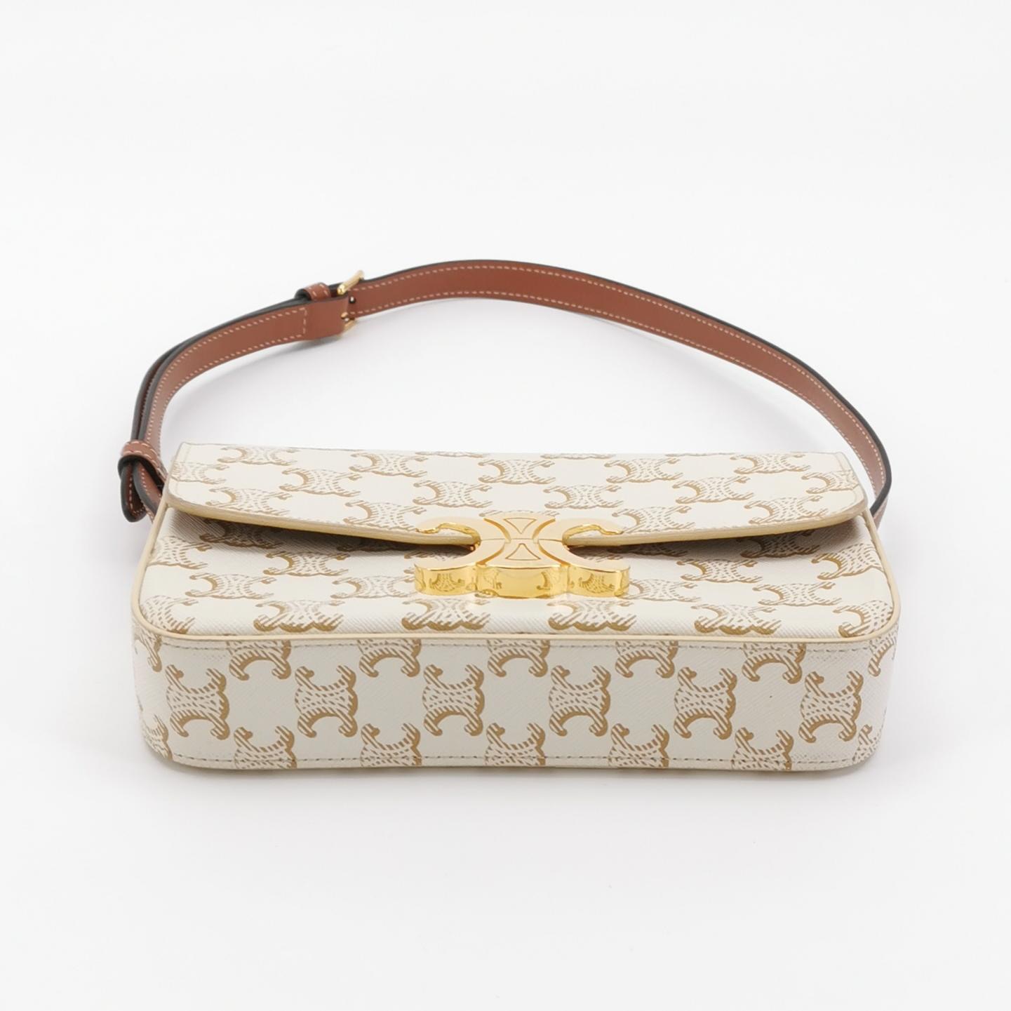 Celine Triomphe Chain Shoulder Bag Triomphe Coated Canvas Small — photo 6 of 18