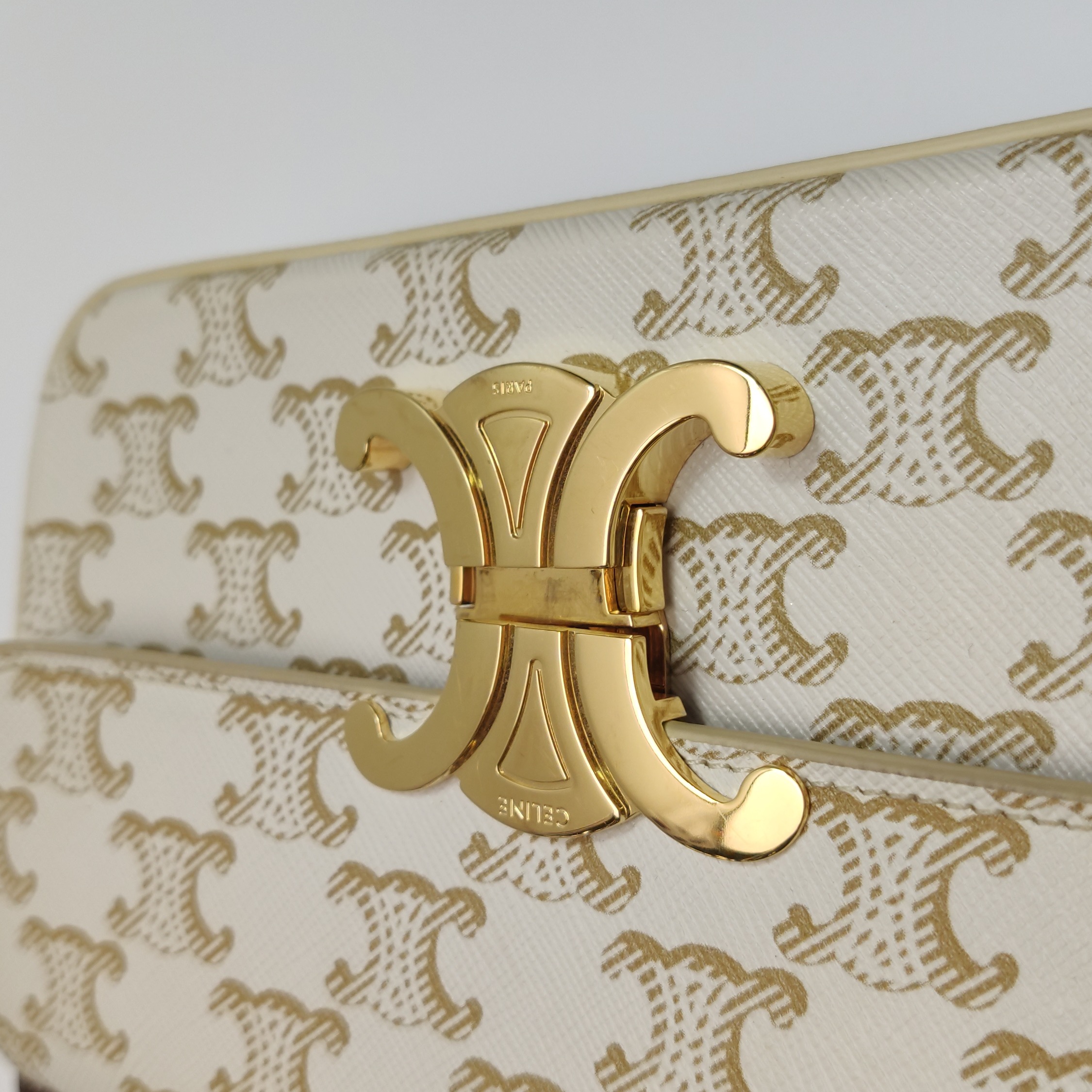Celine Triomphe Chain Shoulder Bag Triomphe Coated Canvas Small — photo 10 of 18