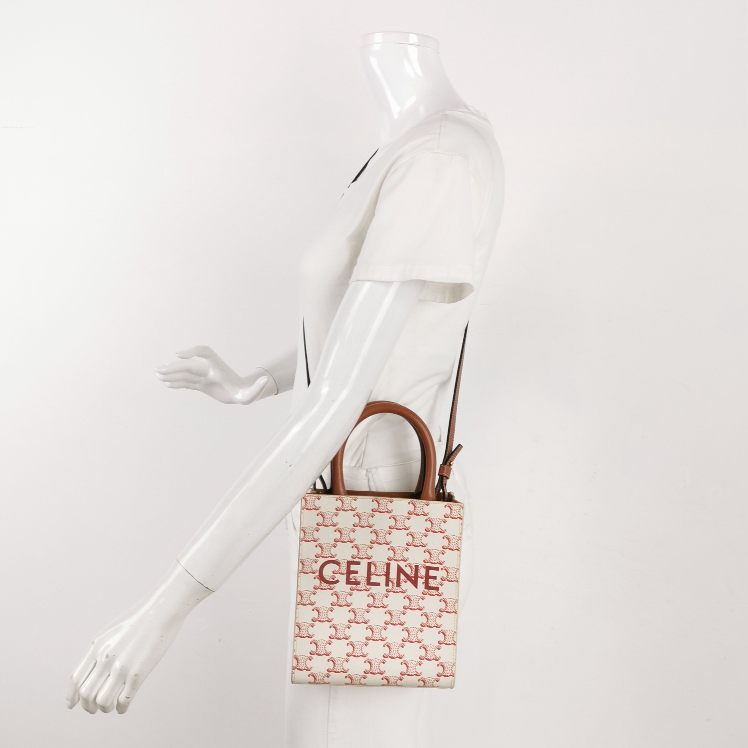 Celine Vertical Cabas Tote Triomphe Coated Canvas Mini — alternate view