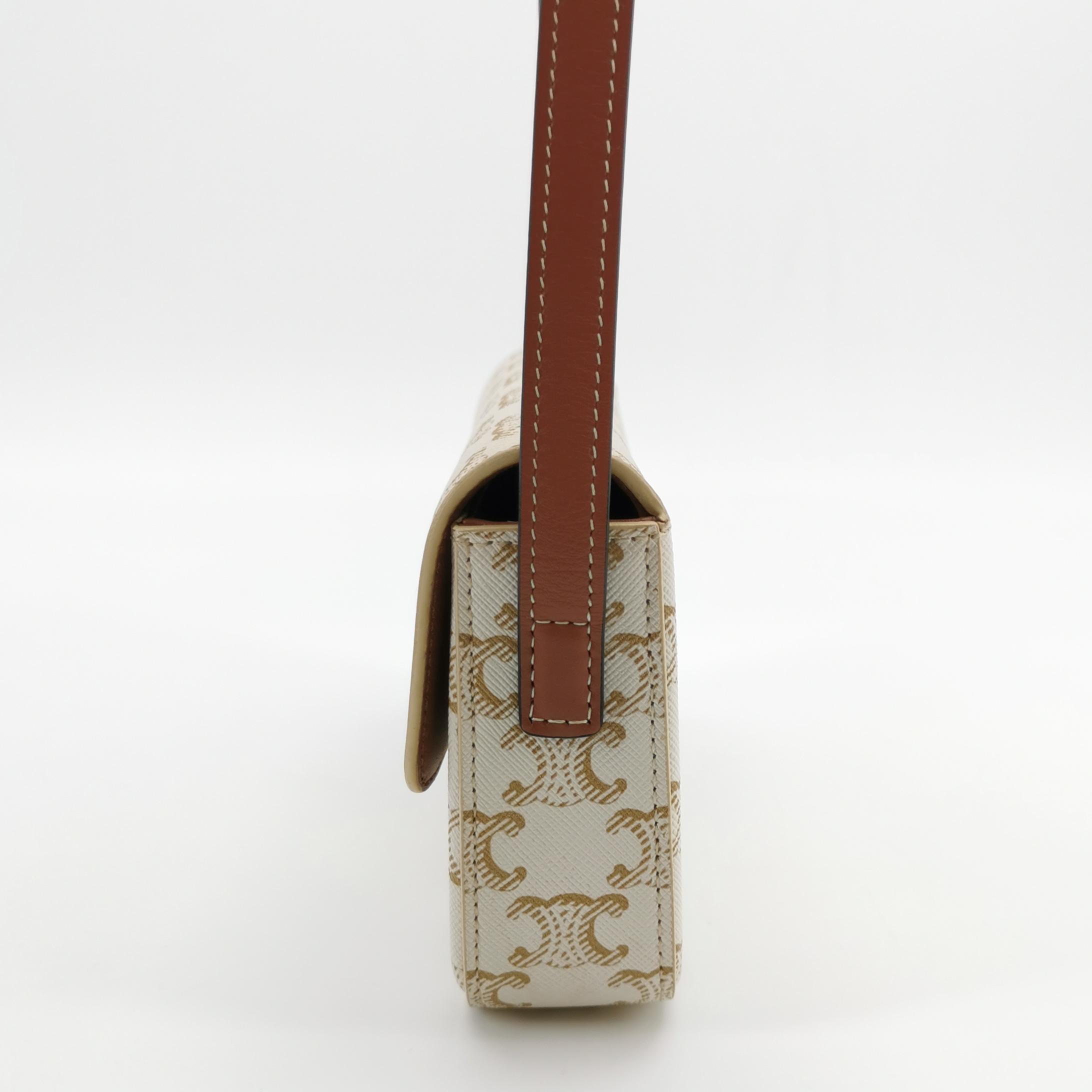 Celine Triomphe Chain Shoulder Bag Triomphe Coated Canvas Small — photo 4 of 19