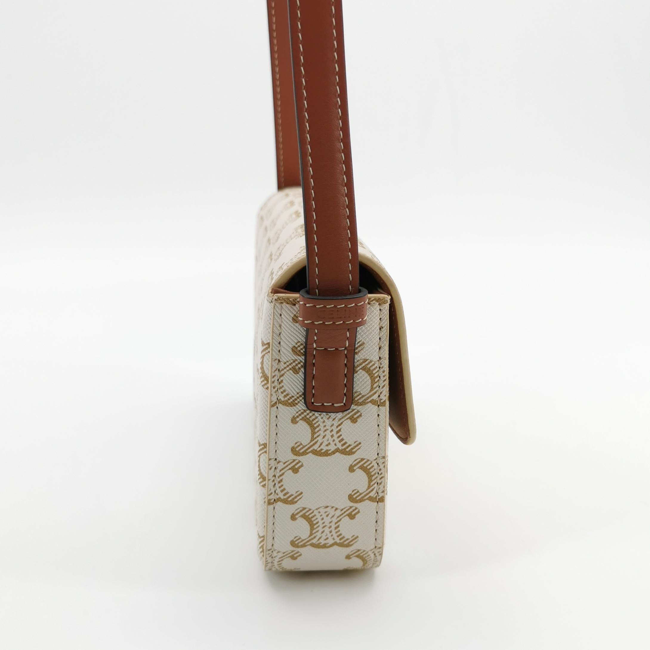 Celine Triomphe Chain Shoulder Bag Triomphe Coated Canvas Small — photo 3 of 19