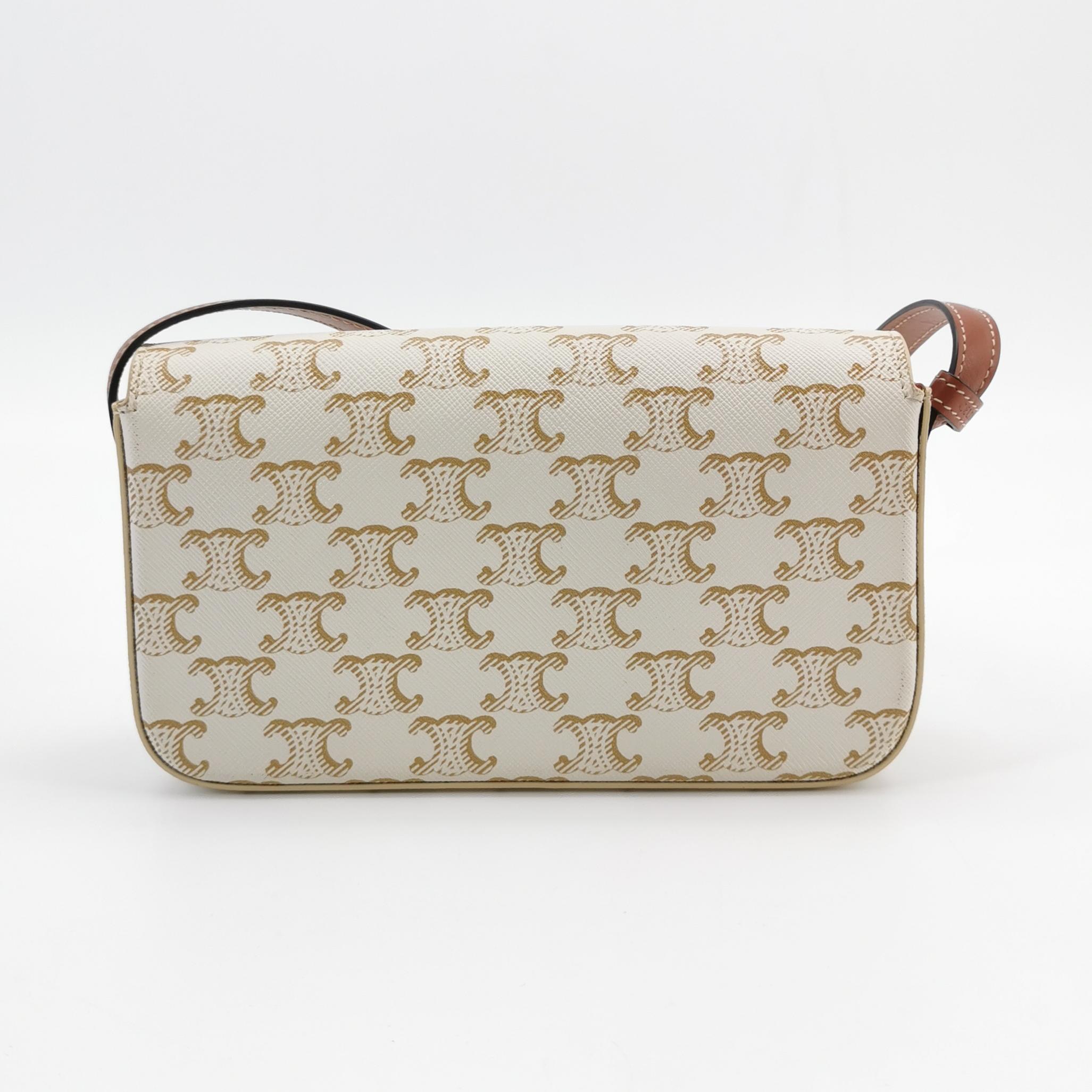 Celine Triomphe Chain Shoulder Bag Triomphe Coated Canvas Small — photo 5 of 19