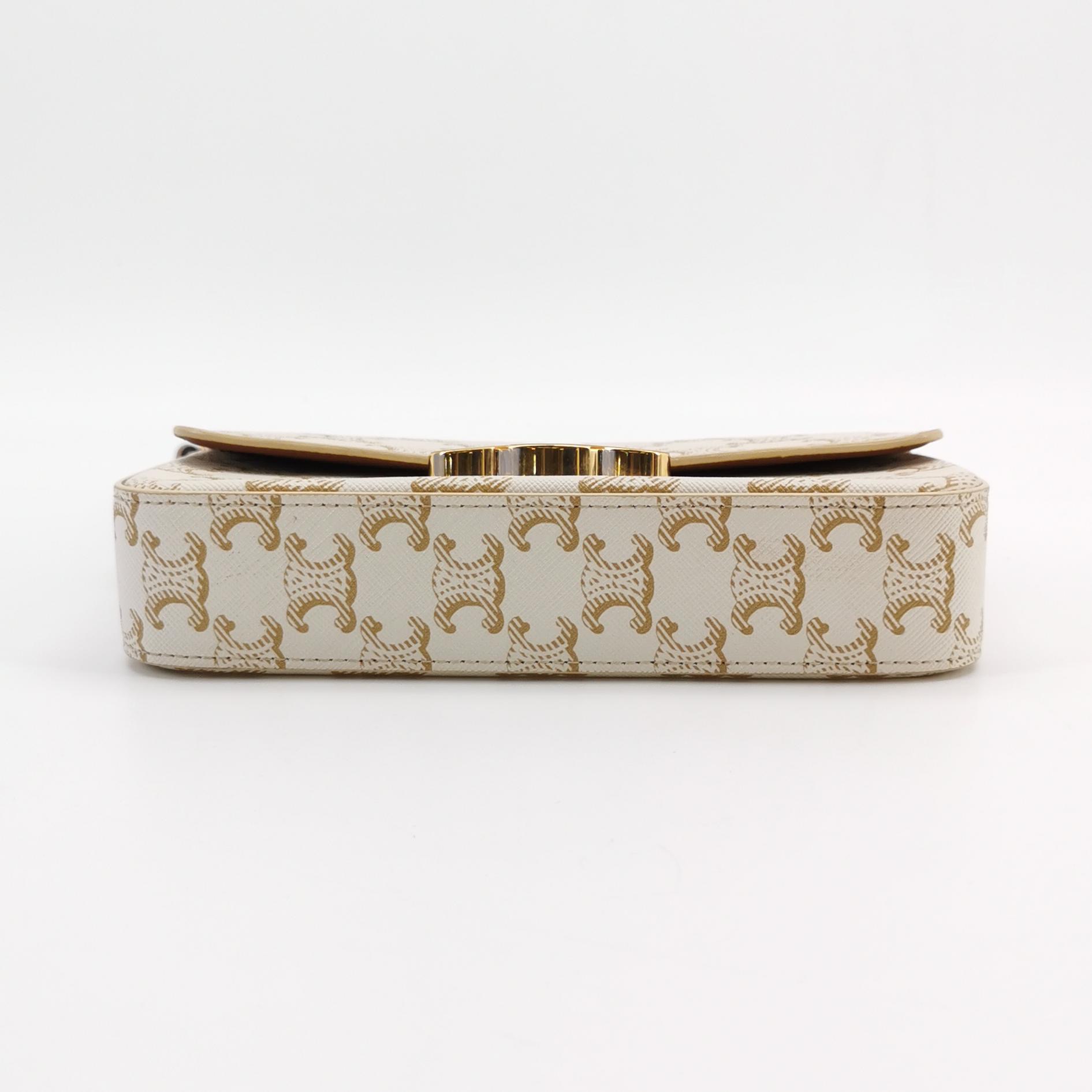 Celine Triomphe Chain Shoulder Bag Triomphe Coated Canvas Small — photo 6 of 19