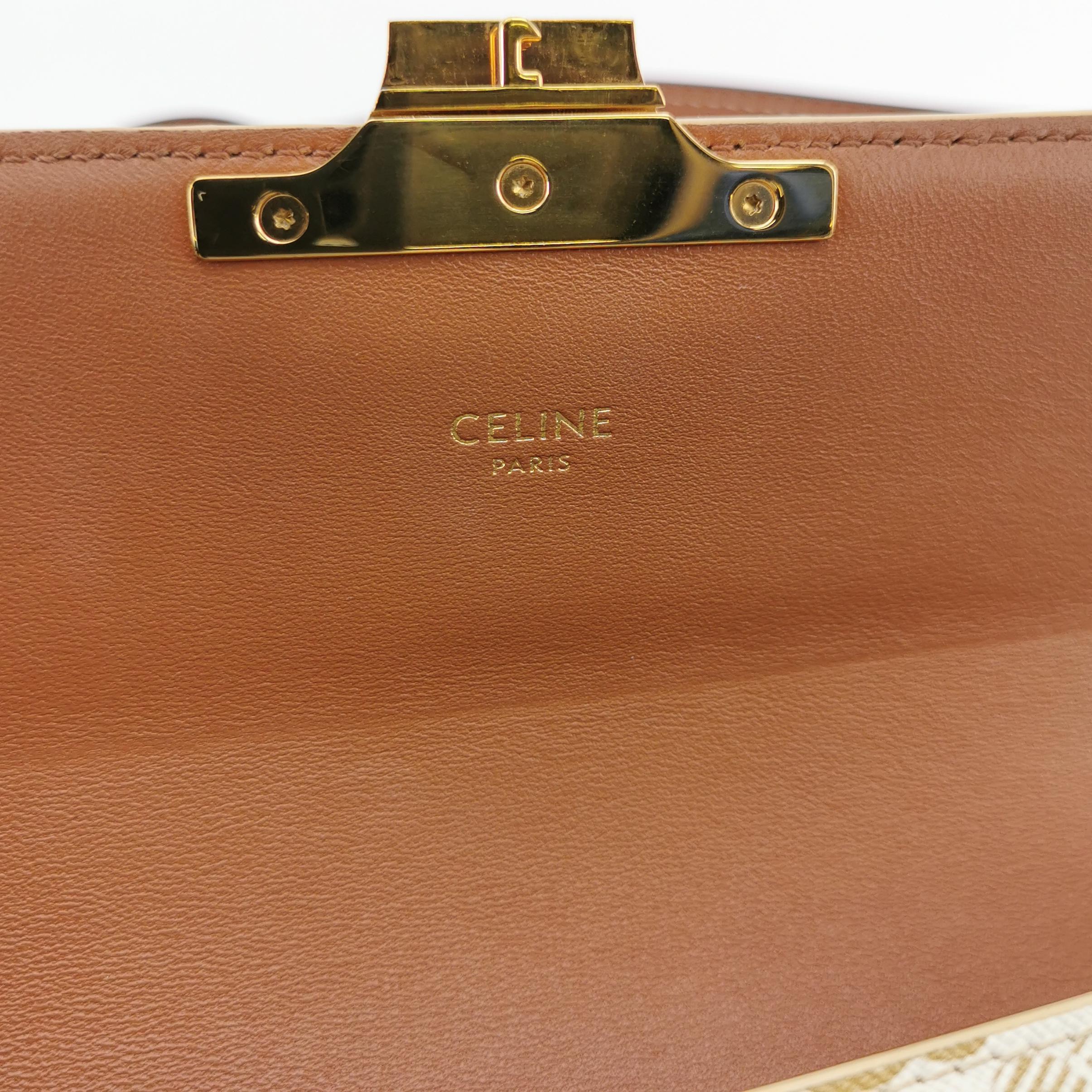 Celine Triomphe Chain Shoulder Bag Triomphe Coated Canvas Small — photo 8 of 19