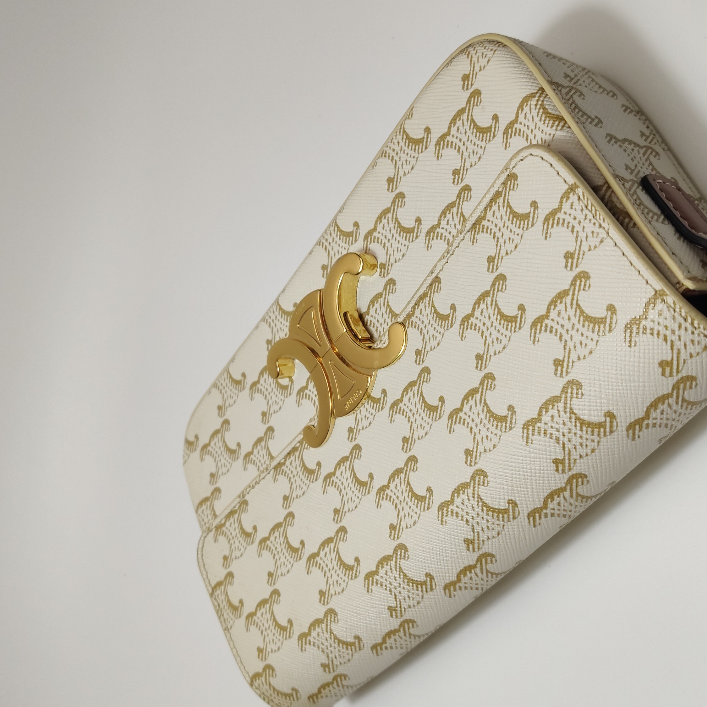 Celine Triomphe Chain Shoulder Bag Triomphe Coated Canvas Small — photo 19 of 19