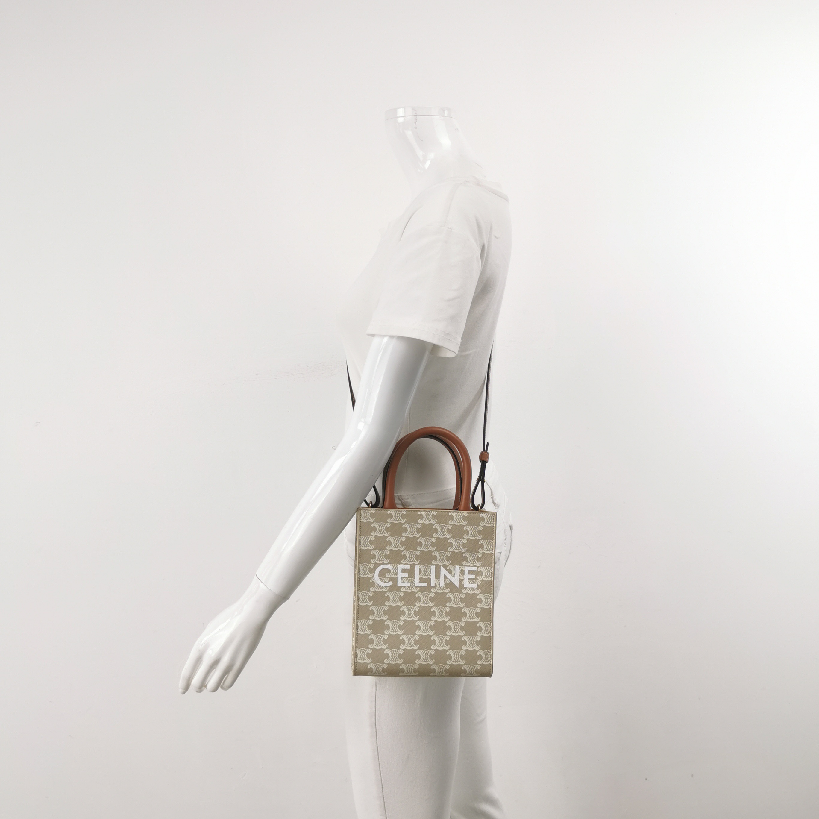 Celine Vertical Cabas Tote Triomphe Coated Canvas Mini — alternate view