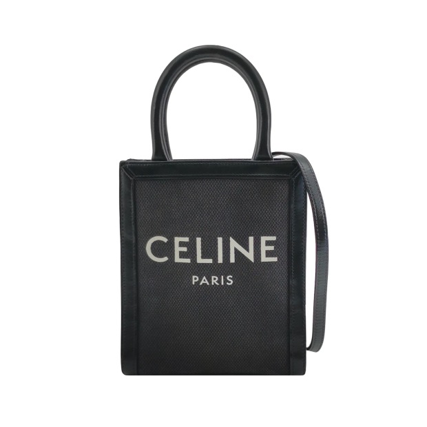 Celine Vertical Cabas Tote Canvas with Leather Mini — pre-owned, Vierlot