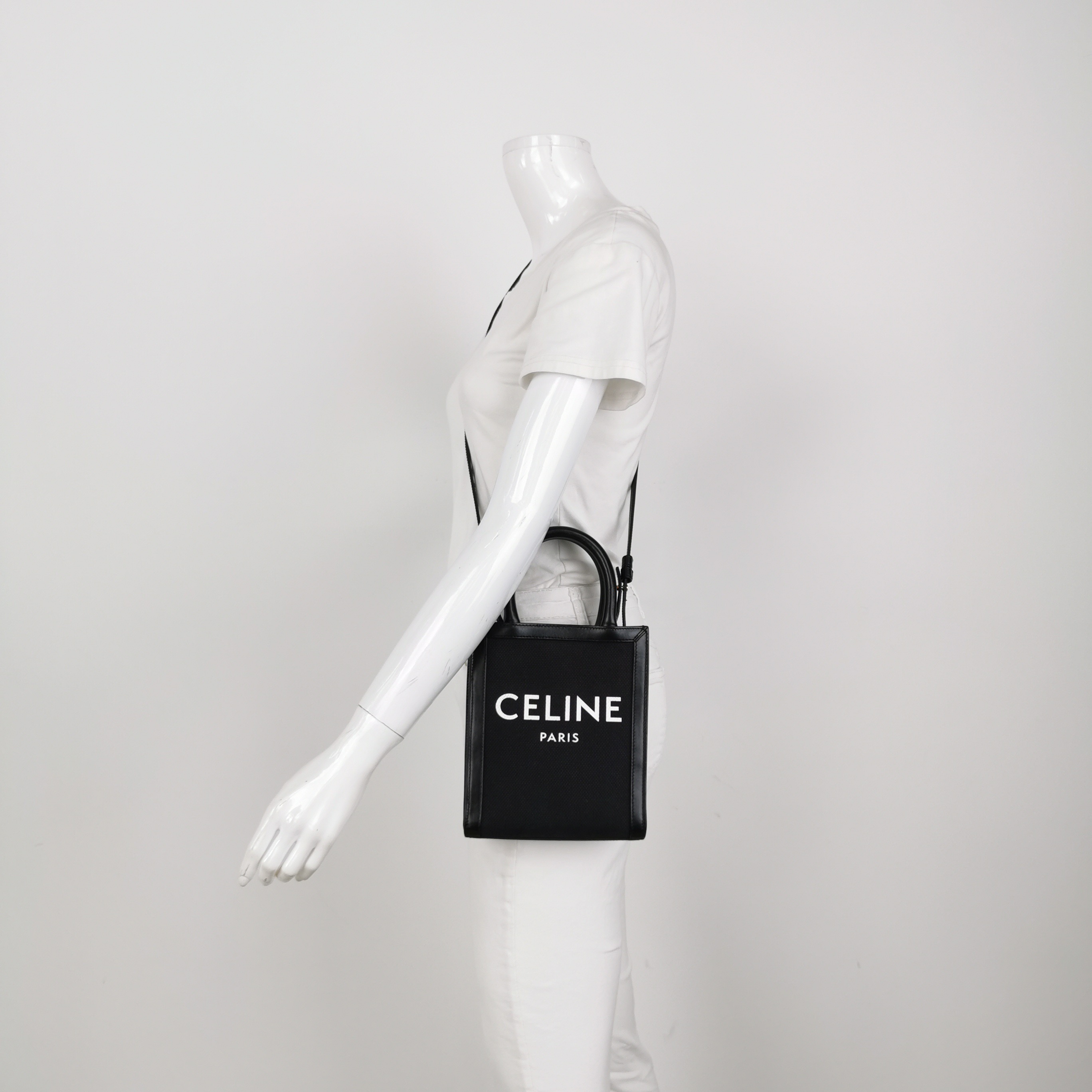 Celine Vertical Cabas Tote Canvas with Leather Mini — alternate view