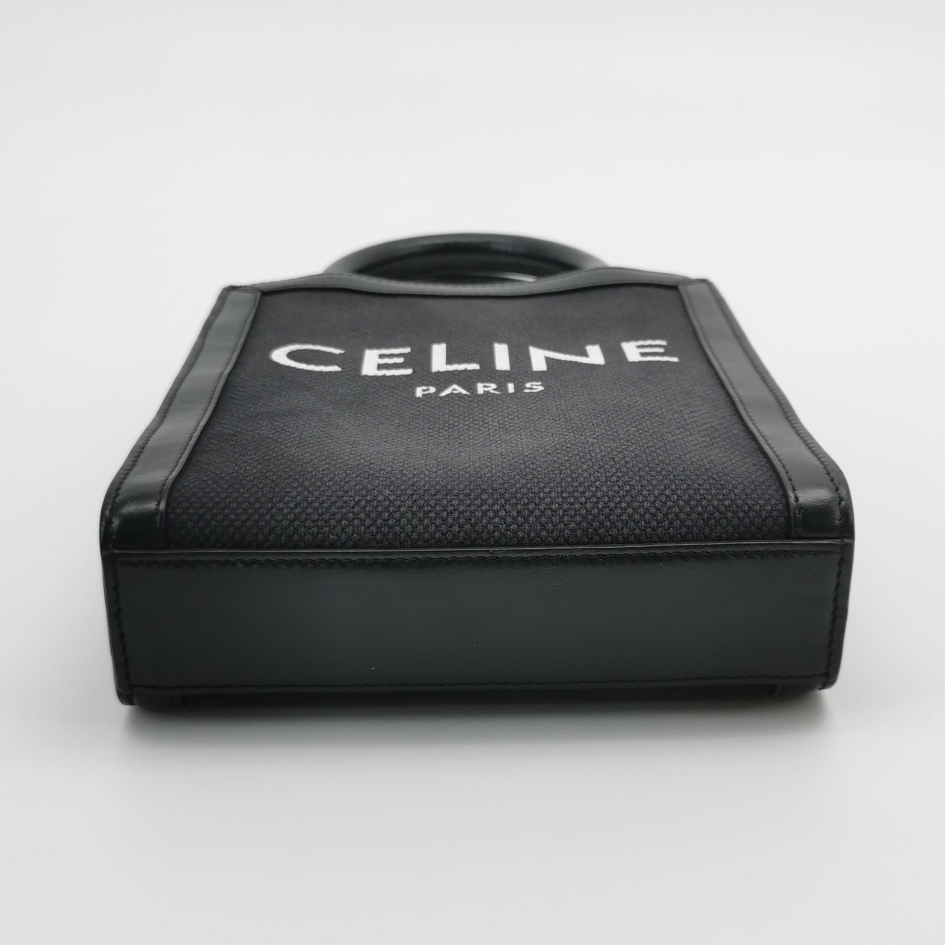 Celine Vertical Cabas Tote Canvas with Leather Mini — photo 6 of 15