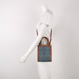 Celine Vertical Cabas Tote Printed Denim with Leather Mini — thumbnail 2