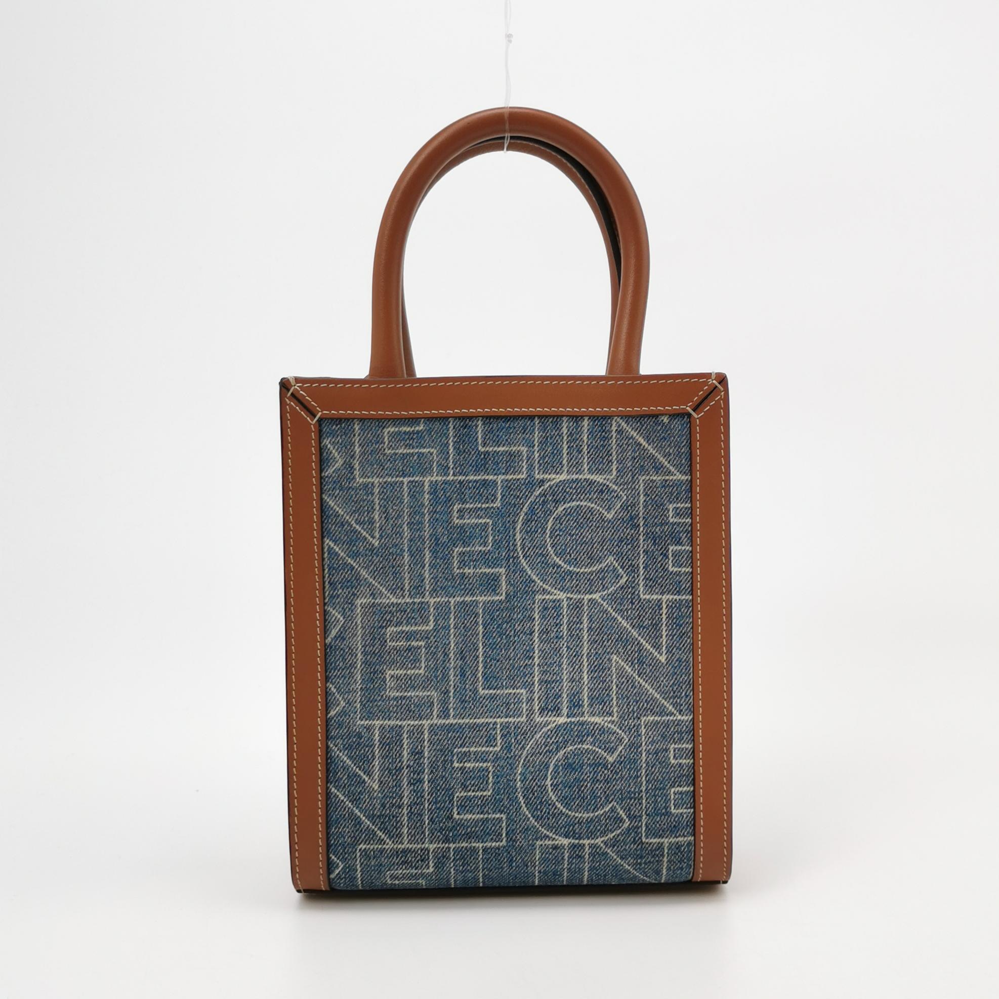 Celine Vertical Cabas Tote Printed Denim with Leather Mini — photo 3 of 12