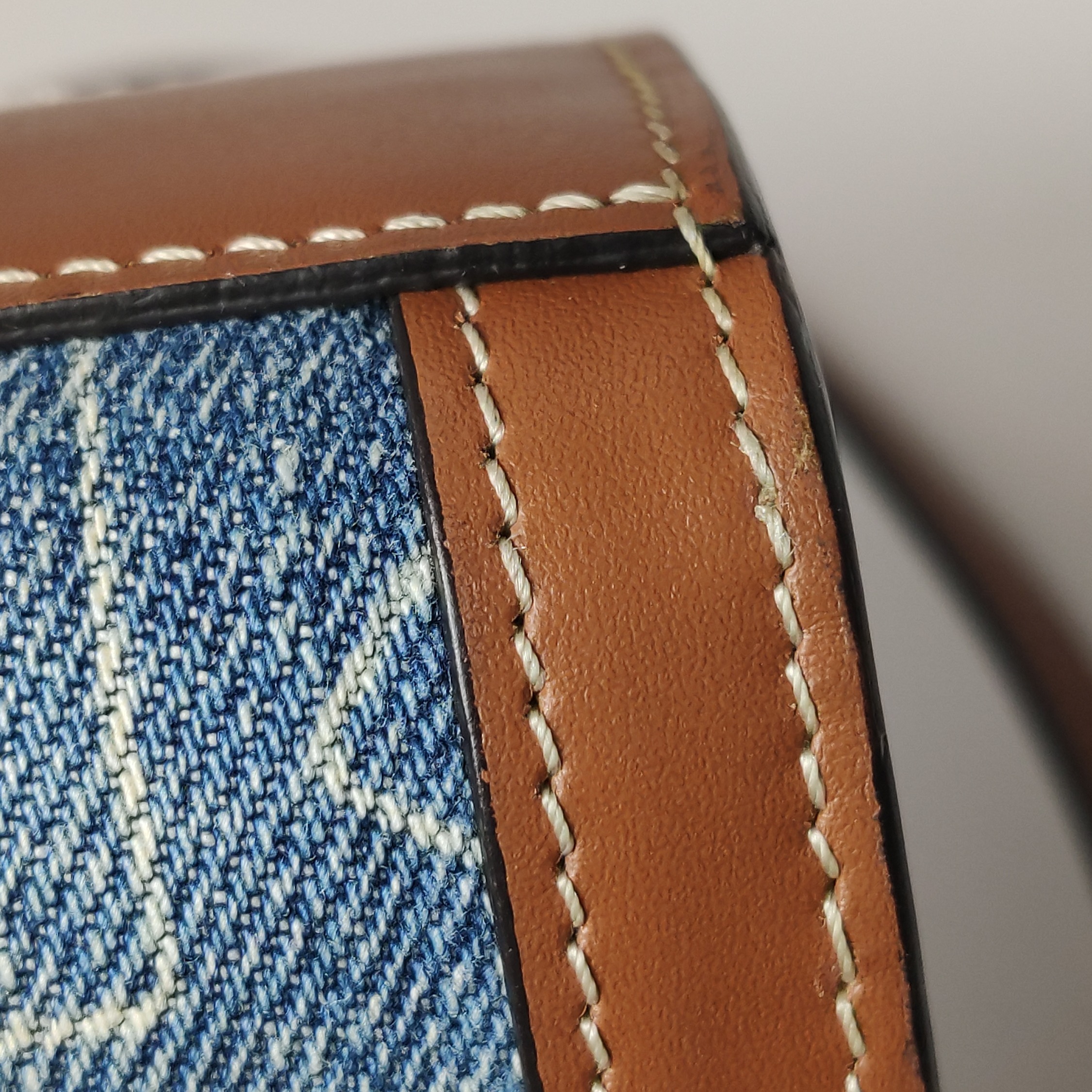 Celine Vertical Cabas Tote Printed Denim with Leather Mini — photo 10 of 12