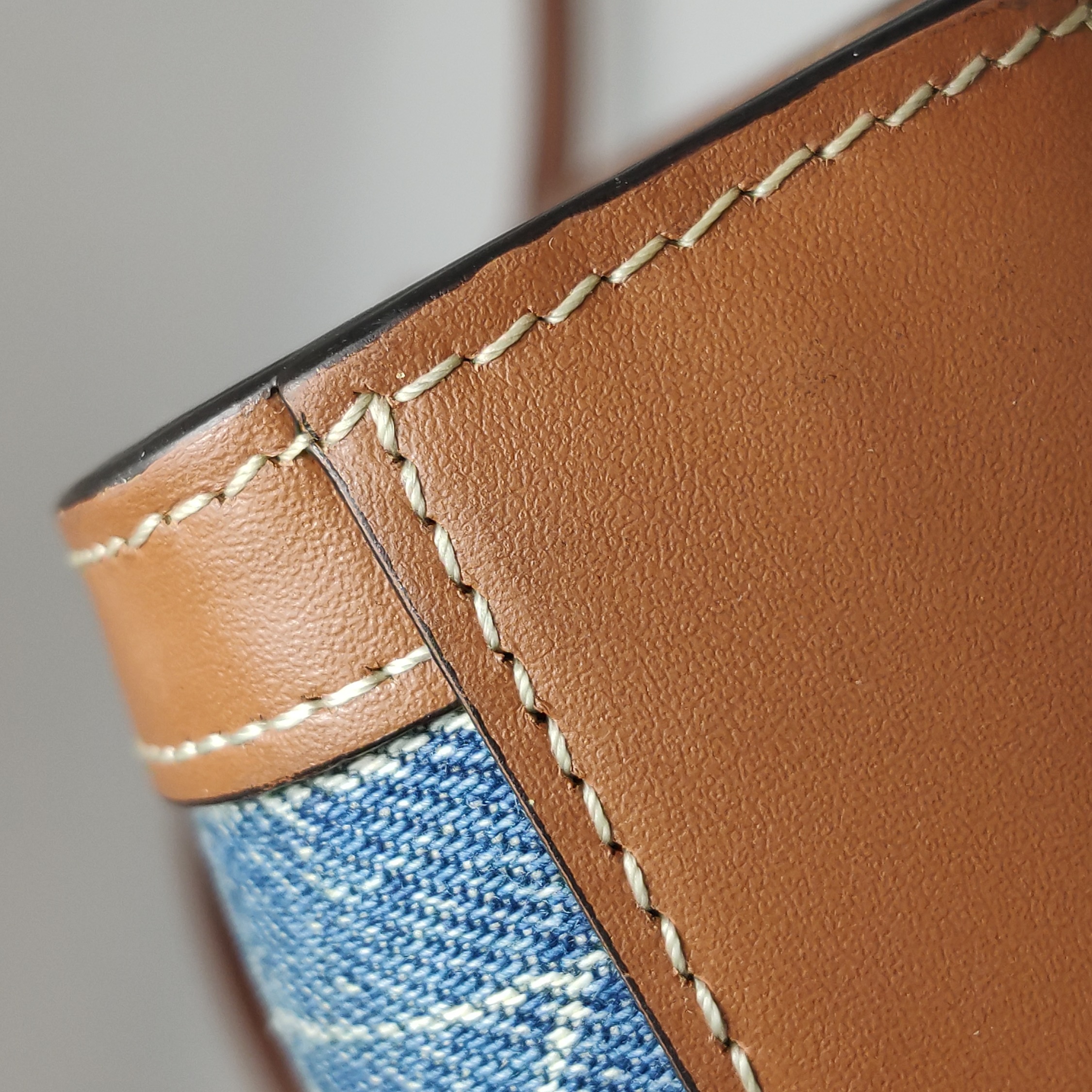 Celine Vertical Cabas Tote Printed Denim with Leather Mini — photo 9 of 12