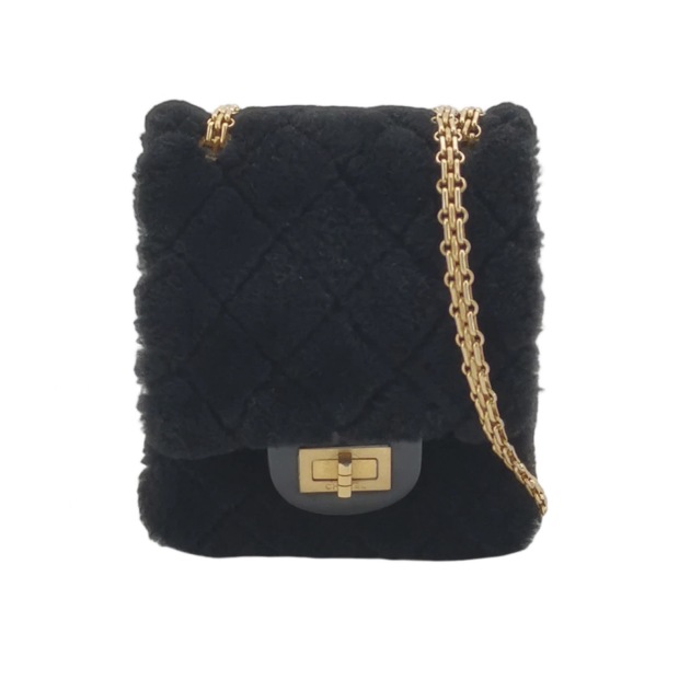 Chanel North South Reissue 2.55 Flap Bag Quilted Shearling and Aged Sheepskin Mini — pre-owned, Vierlot